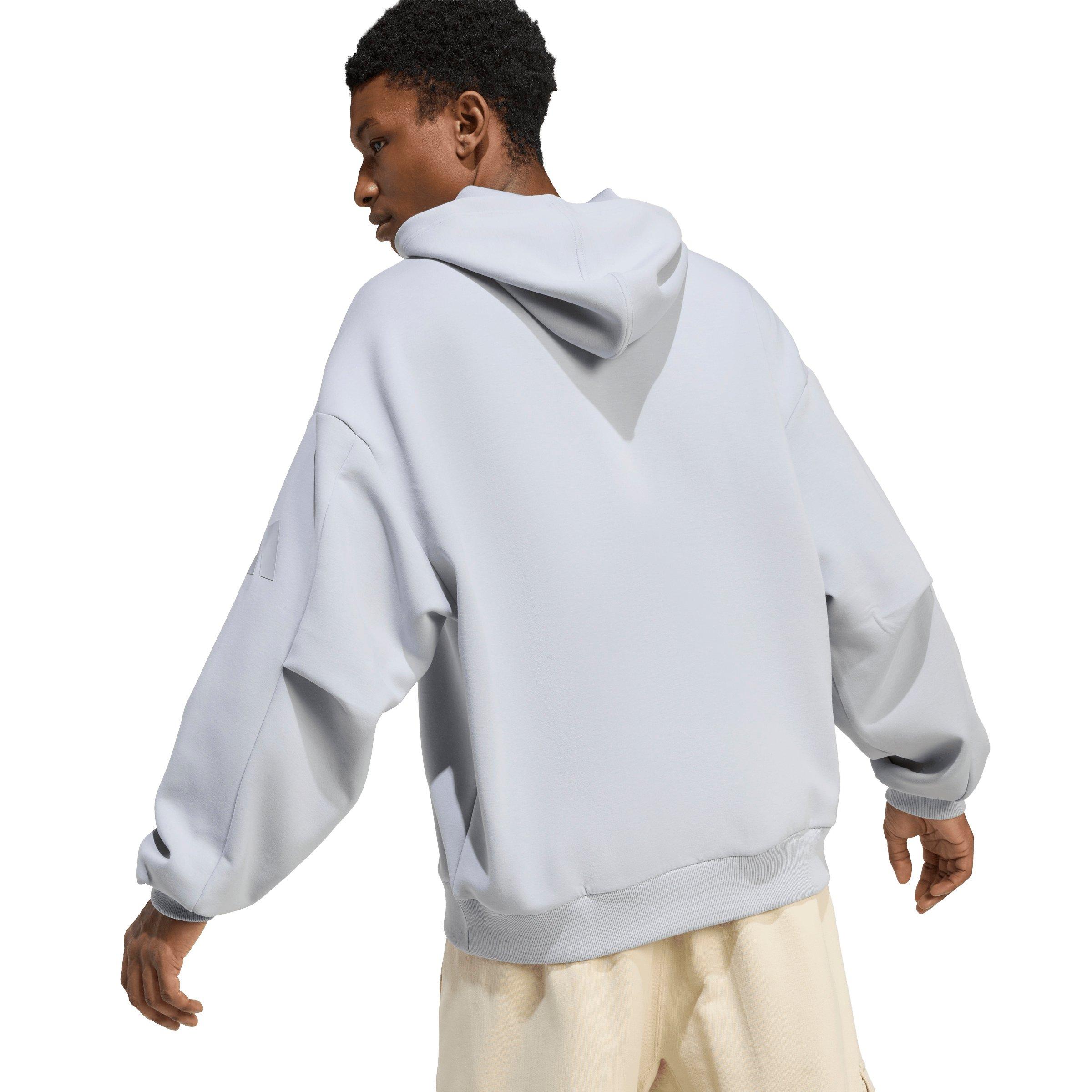 adidas Men's Soft Lux Hoodie - Silver - SILVER Thumbnail View 4
