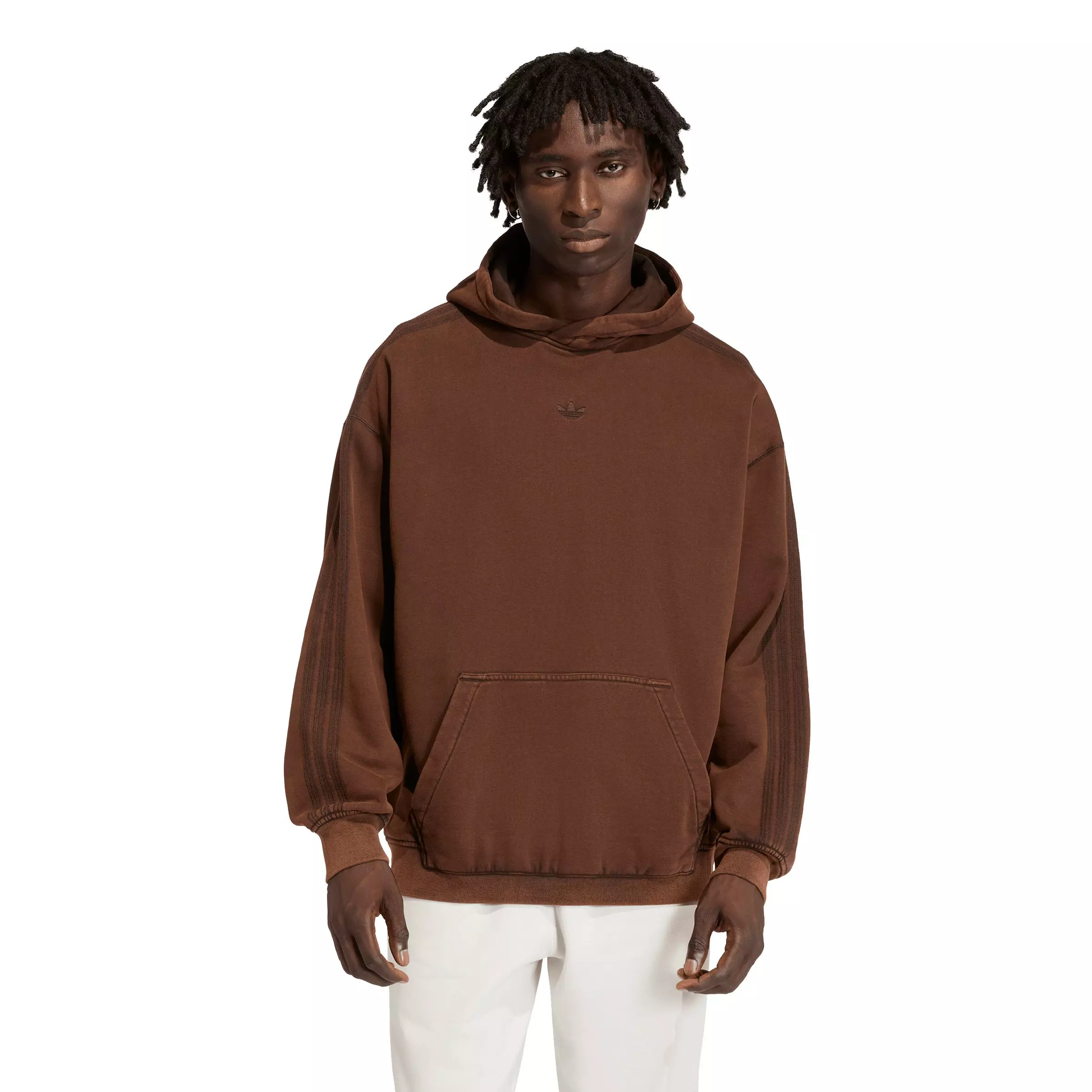 adidas Originals Men's Premium Essentials Retro Washed Hoodie - Brown - BROWN