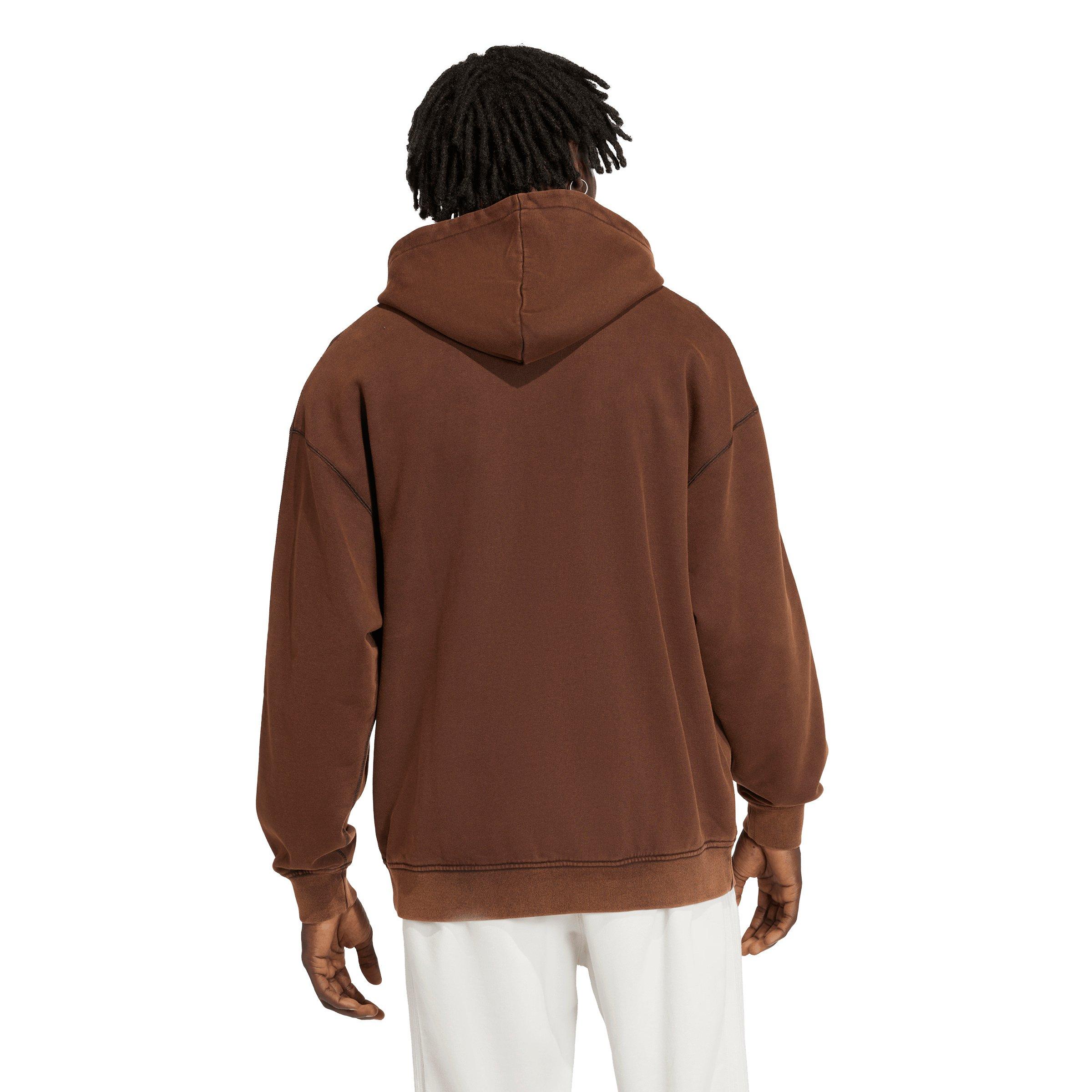 adidas Originals Men's Premium Essentials Retro Washed Hoodie - Brown - BROWN Thumbnail View 2