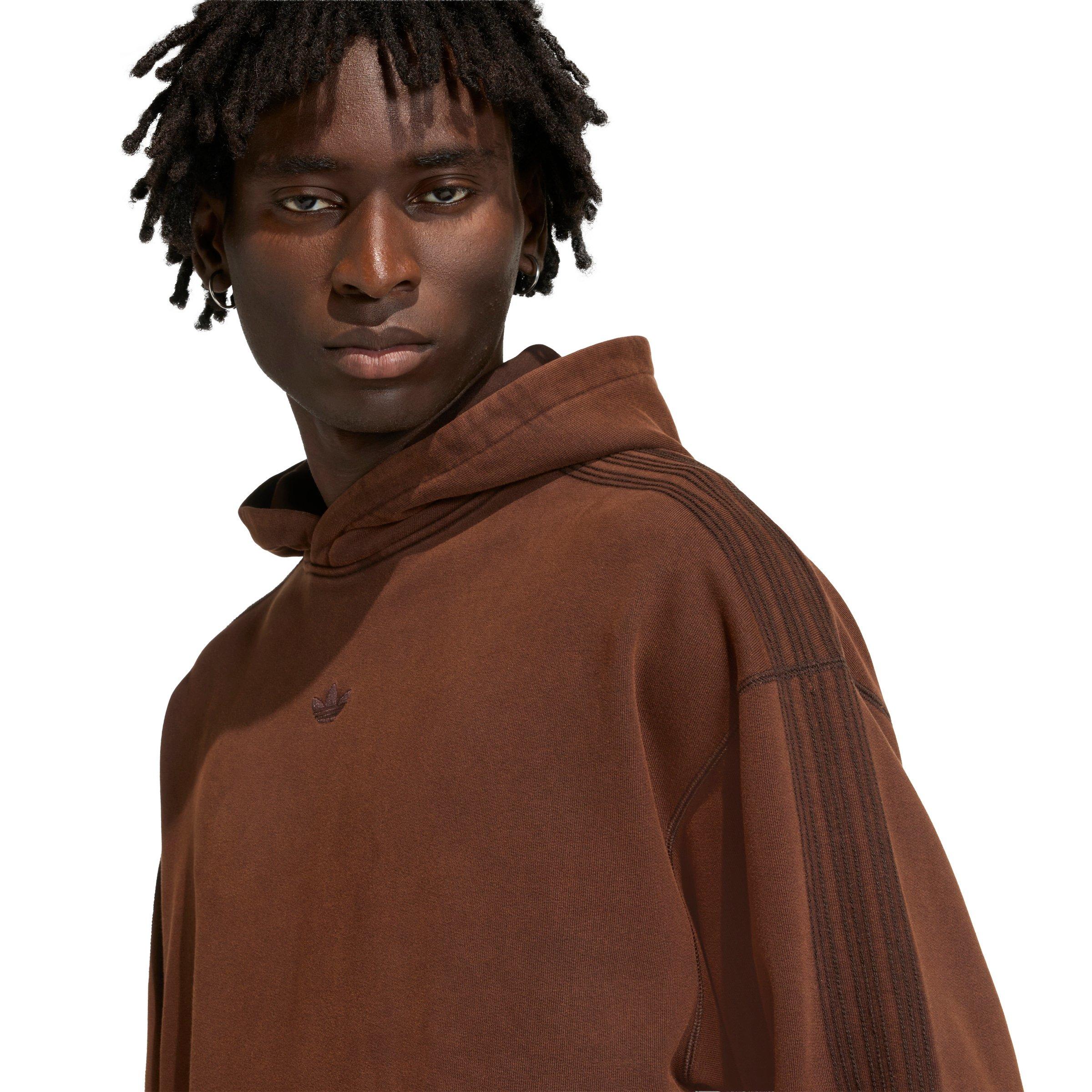 adidas Originals Men's Premium Essentials Retro Washed Hoodie - Brown - BROWN Thumbnail View 3