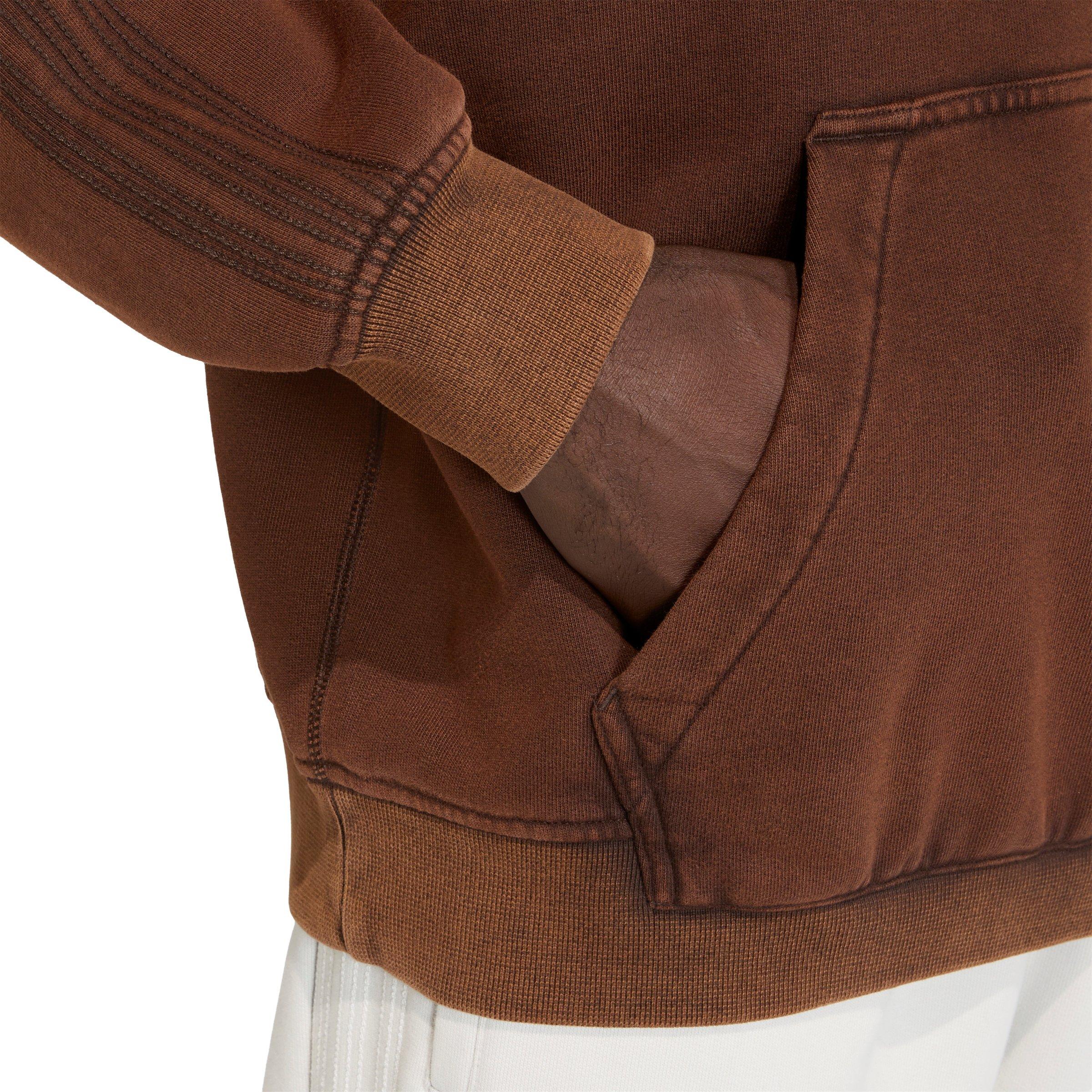 adidas Originals Men's Premium Essentials Retro Washed Hoodie - Brown - BROWN Thumbnail View 4