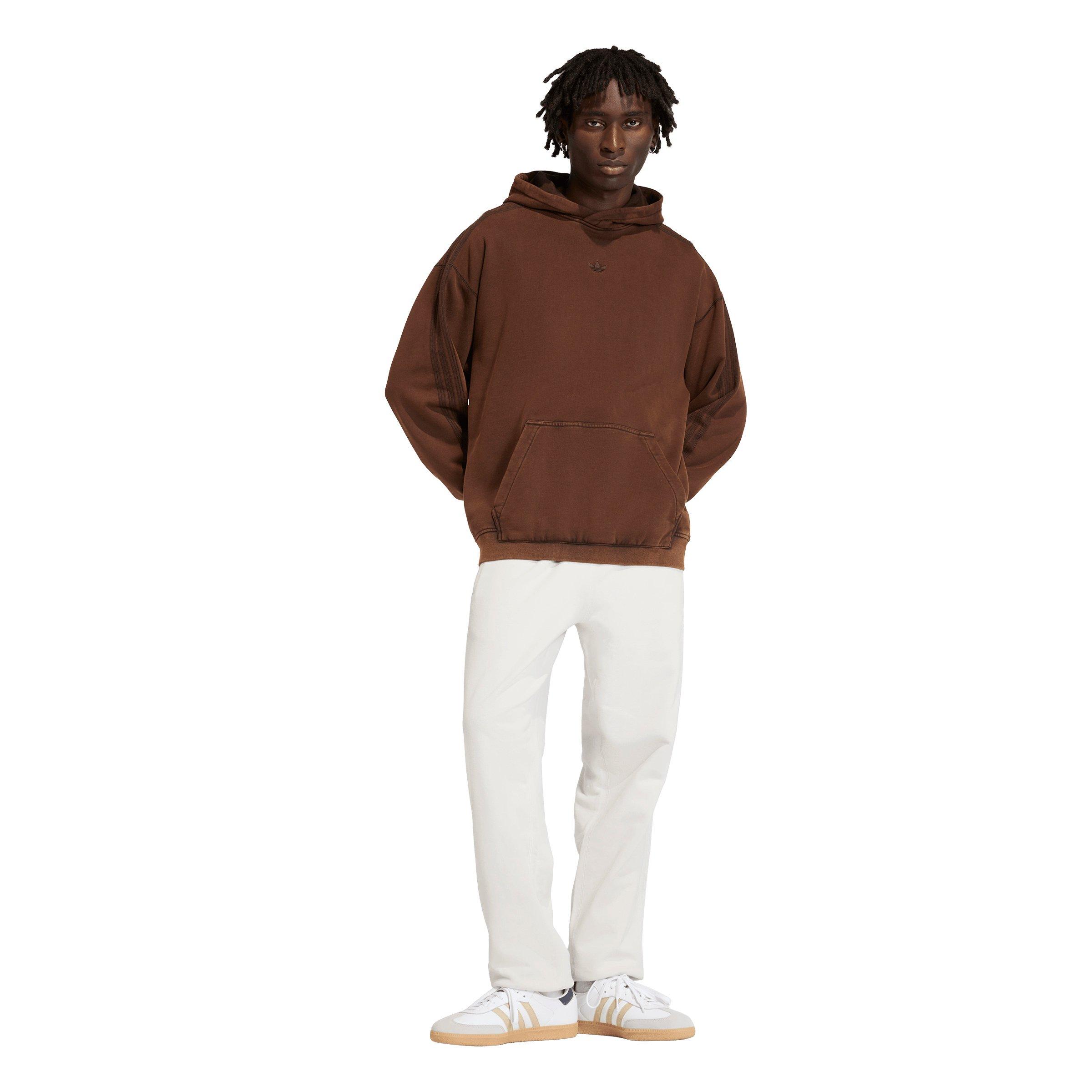 adidas Originals Men's Premium Essentials Retro Washed Hoodie - Brown - BROWN Thumbnail View 5