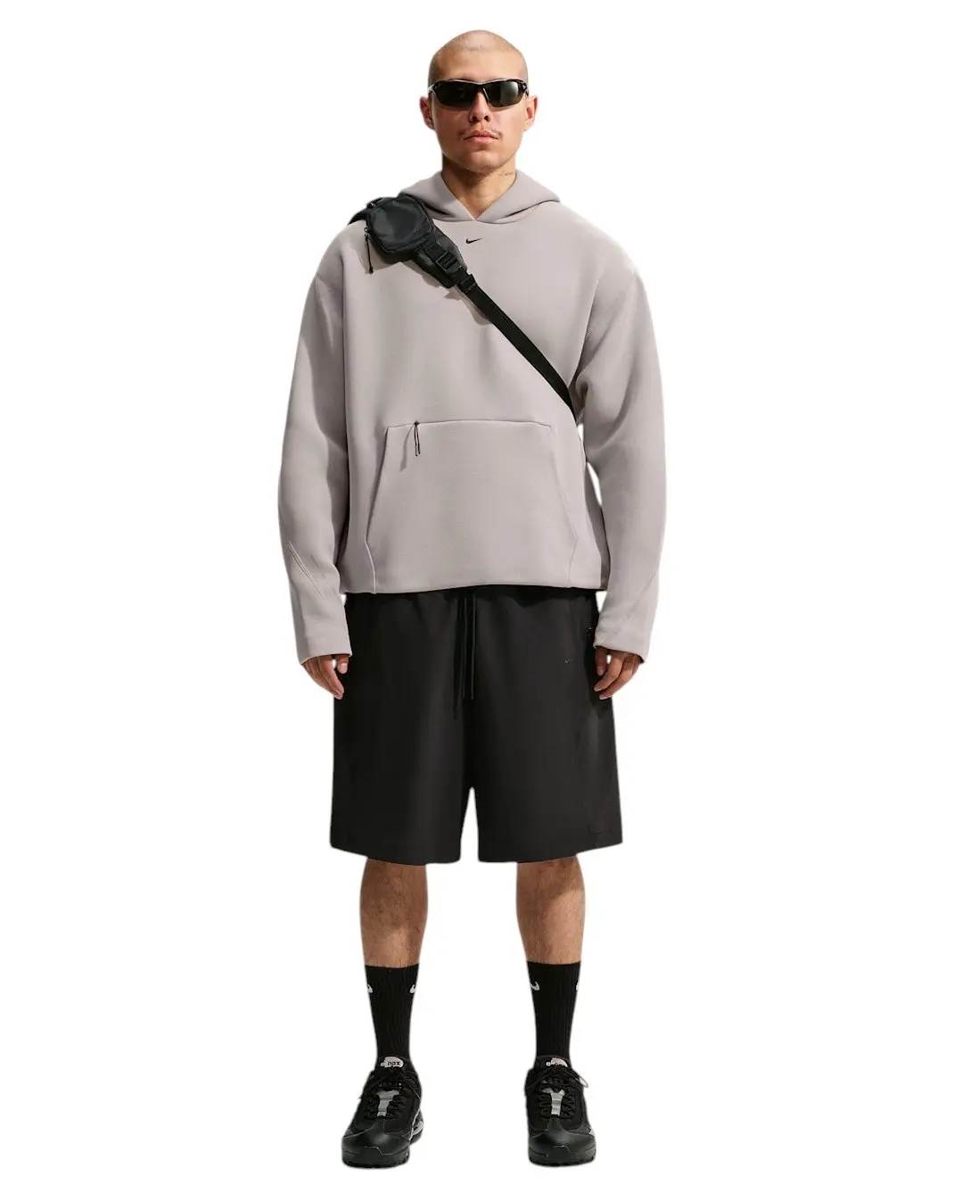 Nike Men's Tech Ergo Fleece Pullover Hoodie - Grey - GREY