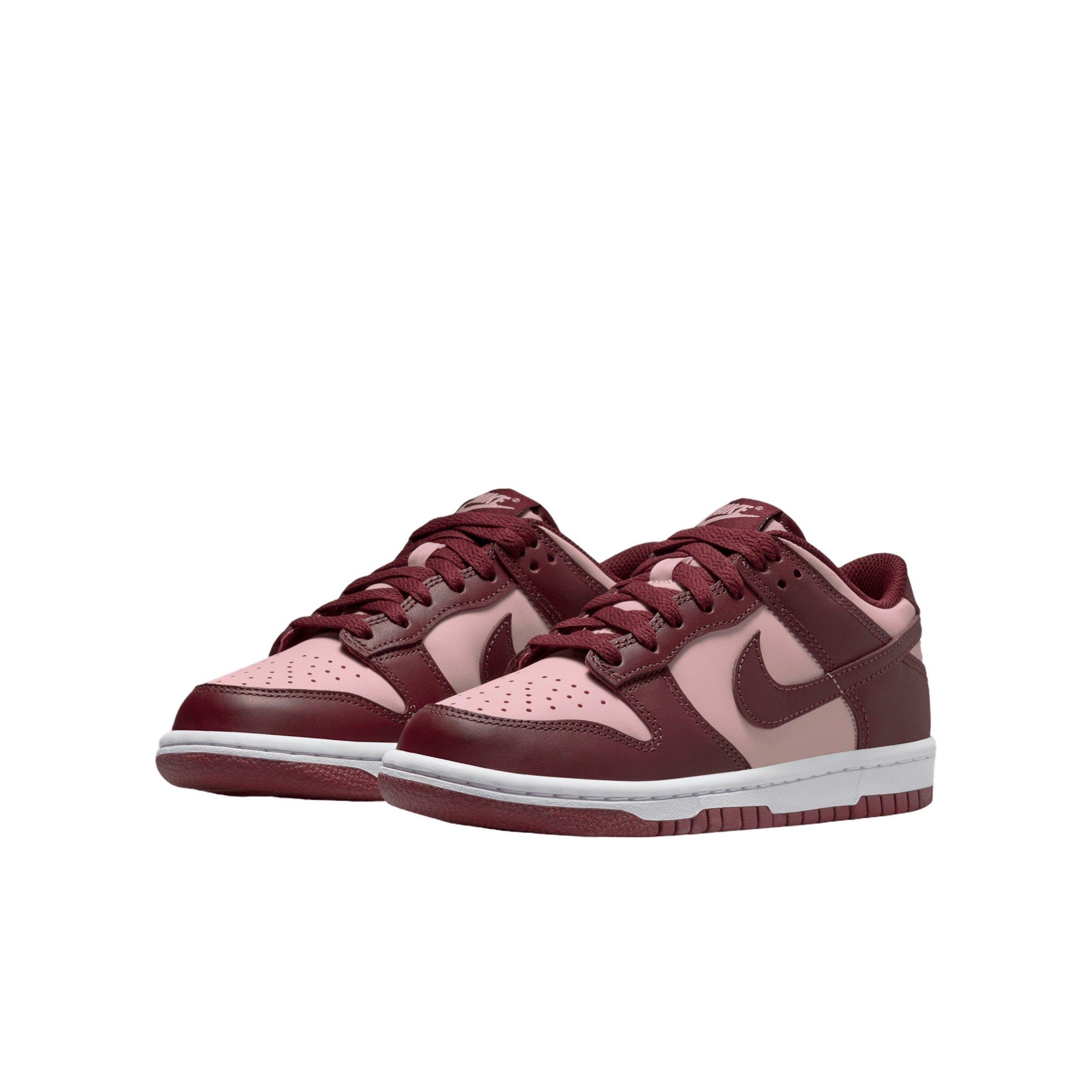 Nike Dunk Low Grade School Girls' "Dark Team Red/Echo Pink/White/Dark Team Red" Shoe