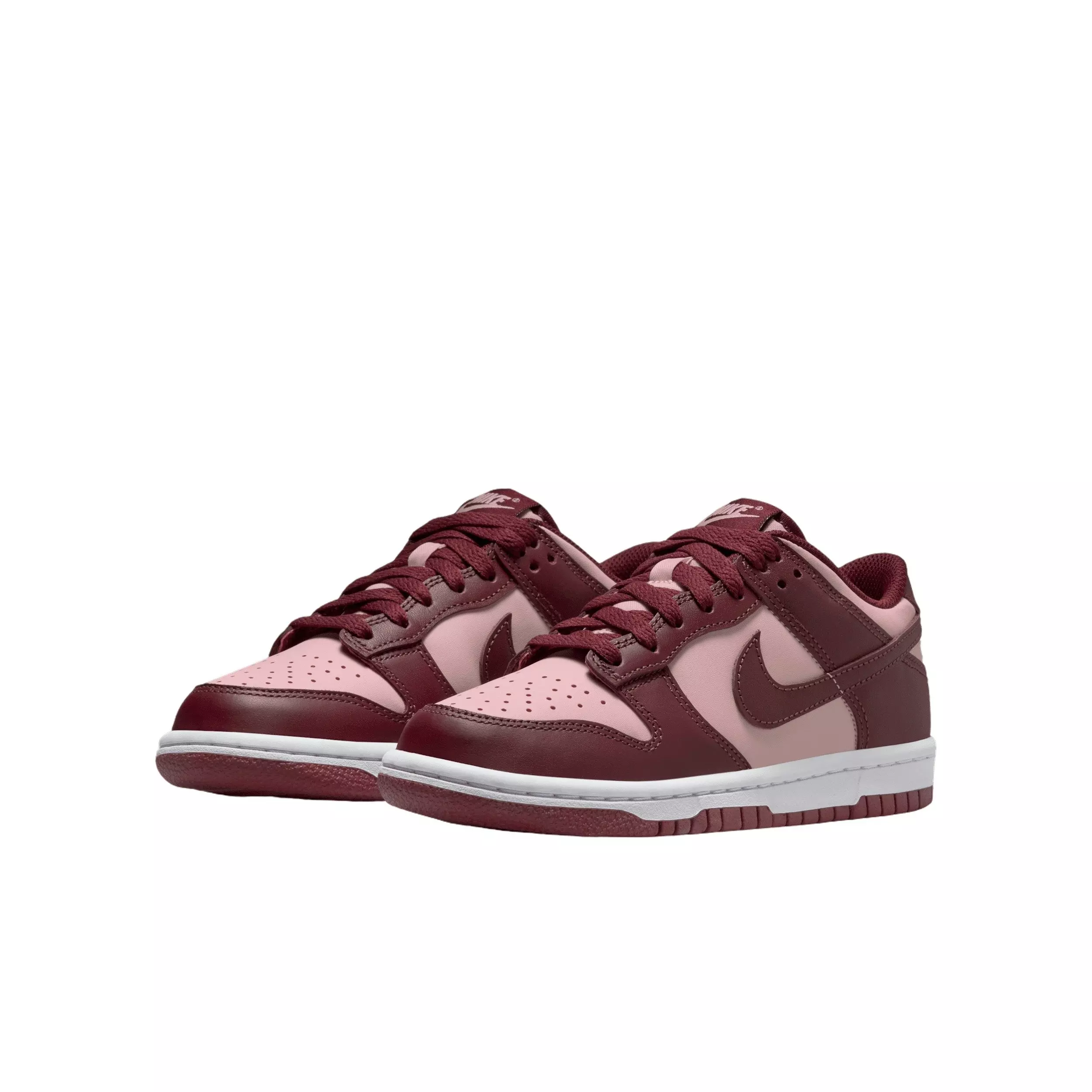 Nike Dunk Low "Dark Team Red/Echo Pink/White/Dark Team Red" Grade School Girls' Shoe - DK RED/PINK/WHITE/DK RED