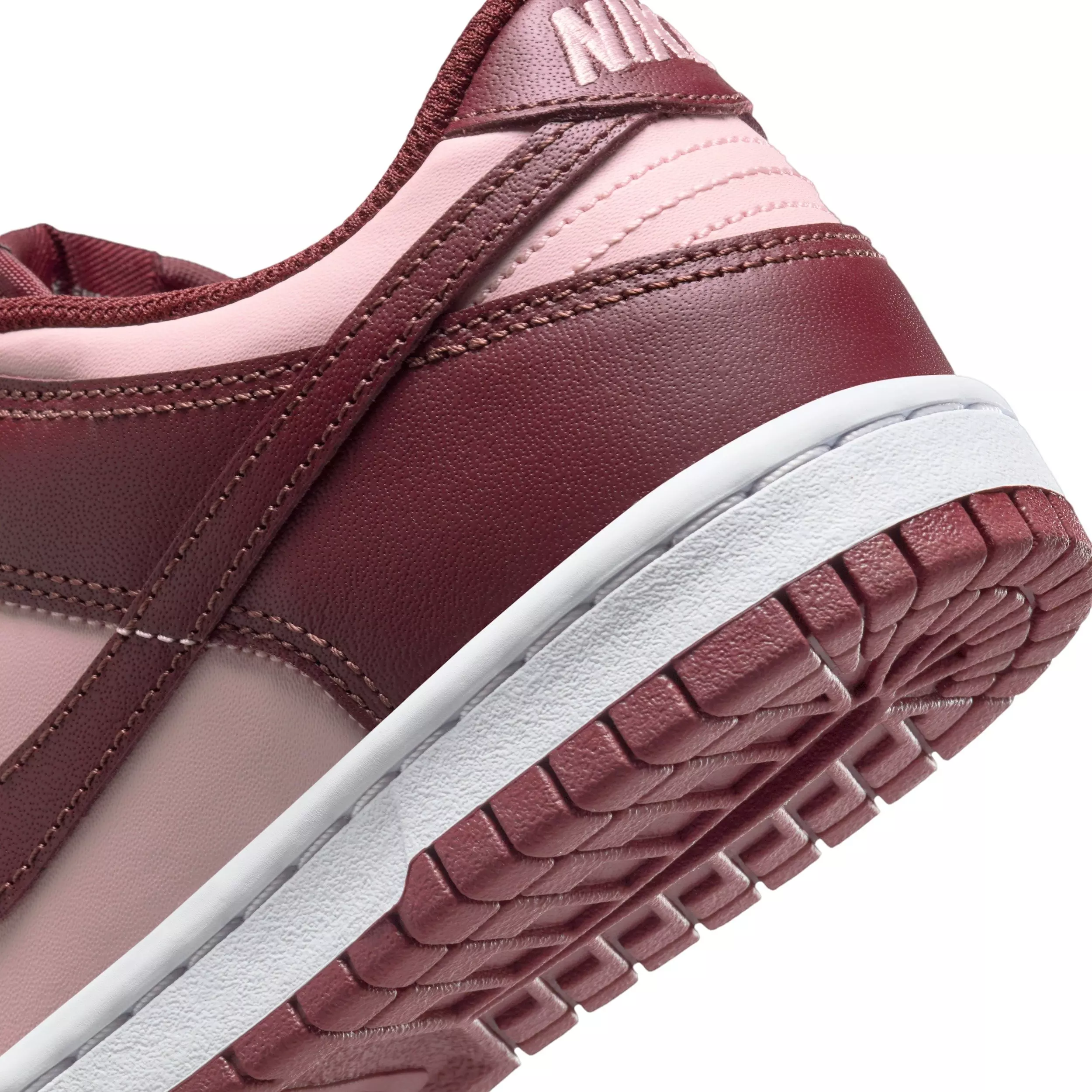 Nike Dunk Low "Dark Team Red/Echo Pink/White/Dark Team Red" Grade School Girls' Shoe - DK RED/PINK/WHITE/DK RED