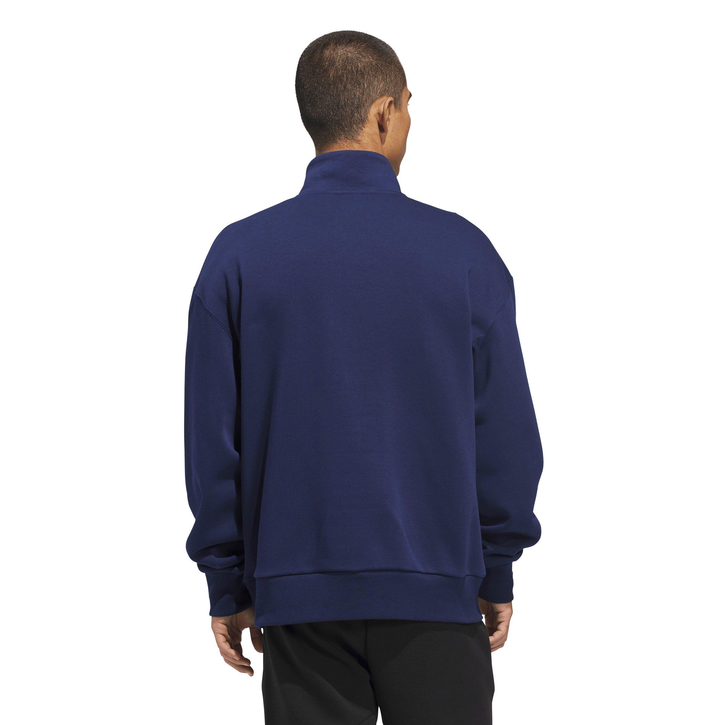 adidas Men's LOVB Fleece Graphics Quarter-Zip Sweatshirt - Navy - NAVY Thumbnail View 2