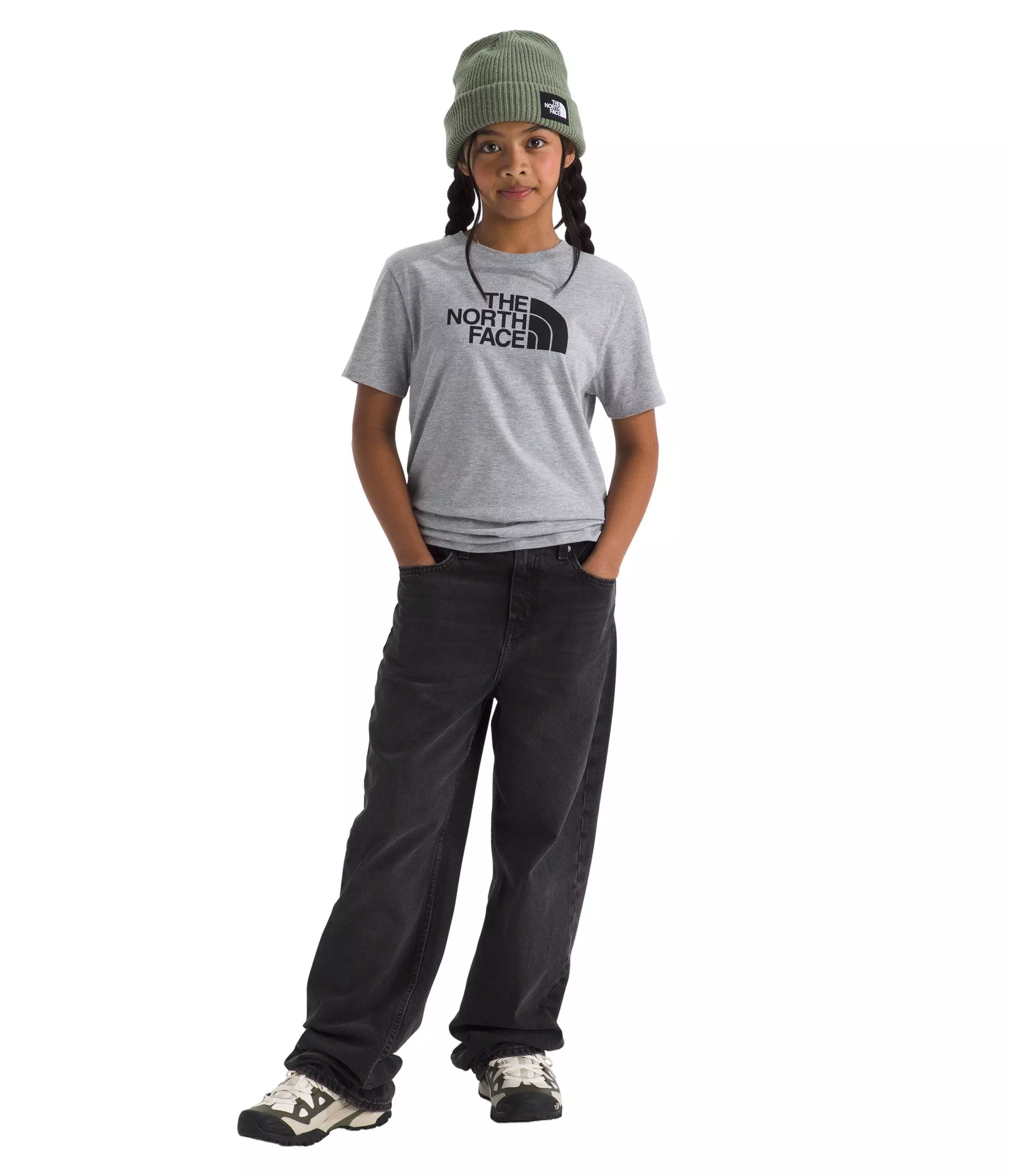 The North Face Big Kids' Evolution Half Dome Short Sleeve Tee - Grey - GREY