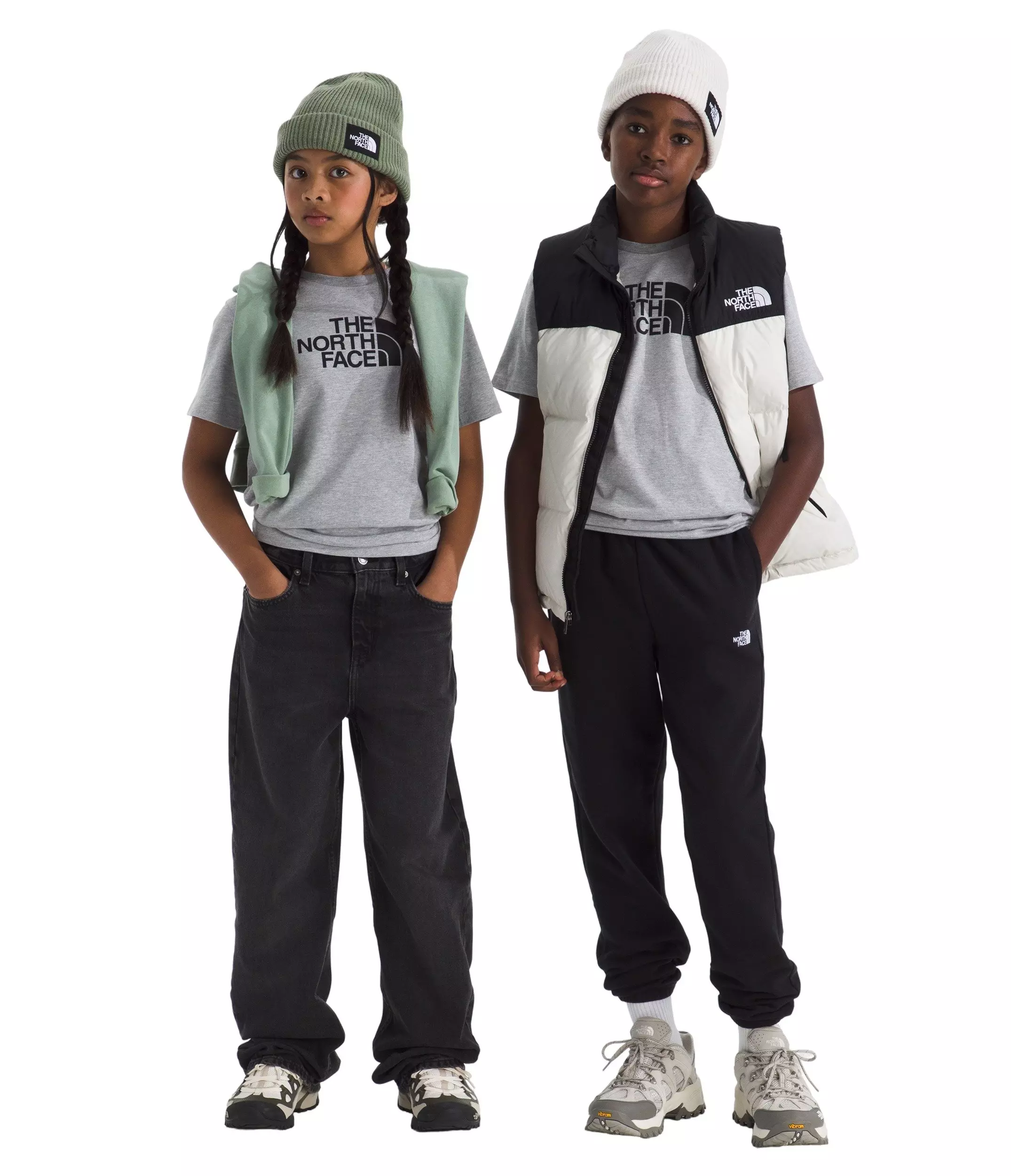 The North Face Big Kids' Evolution Half Dome Short Sleeve Tee - Grey - GREY