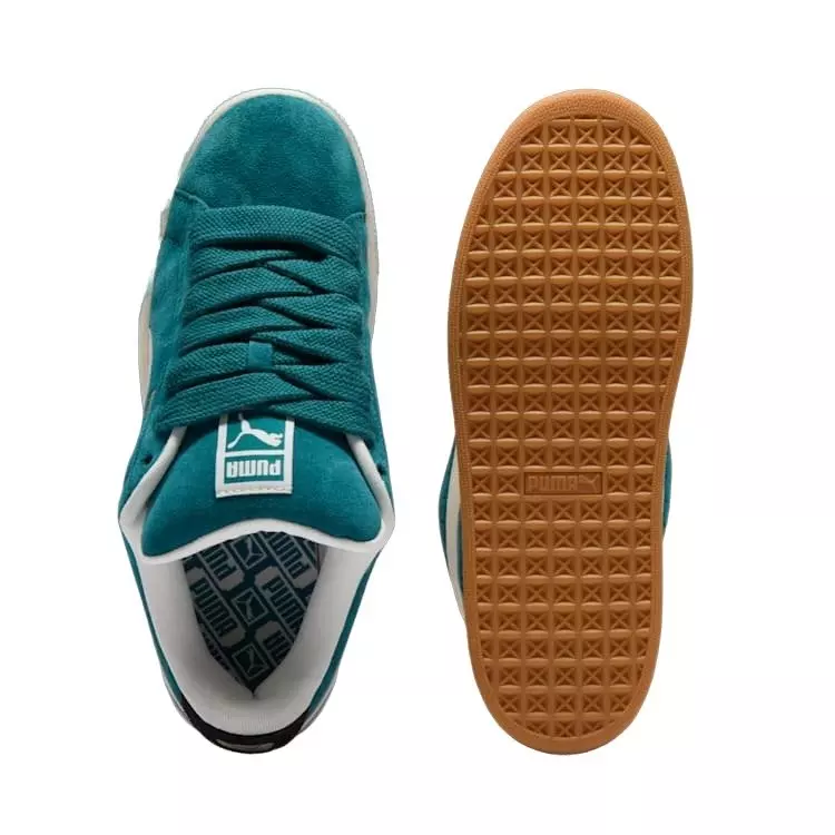 PUMA Suede XL Levels "Cold Green/Frosted Ivory/PUMA Black" Men's Shoe - GREEN/WHITE/BLACK