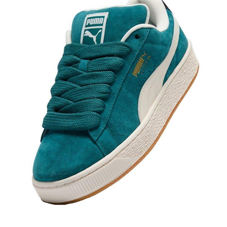 PUMA Suede XL Levels "Cold Green/Frosted Ivory/PUMA Black" Men's Shoe - GREEN/WHITE/BLACK Thumbnail View 5