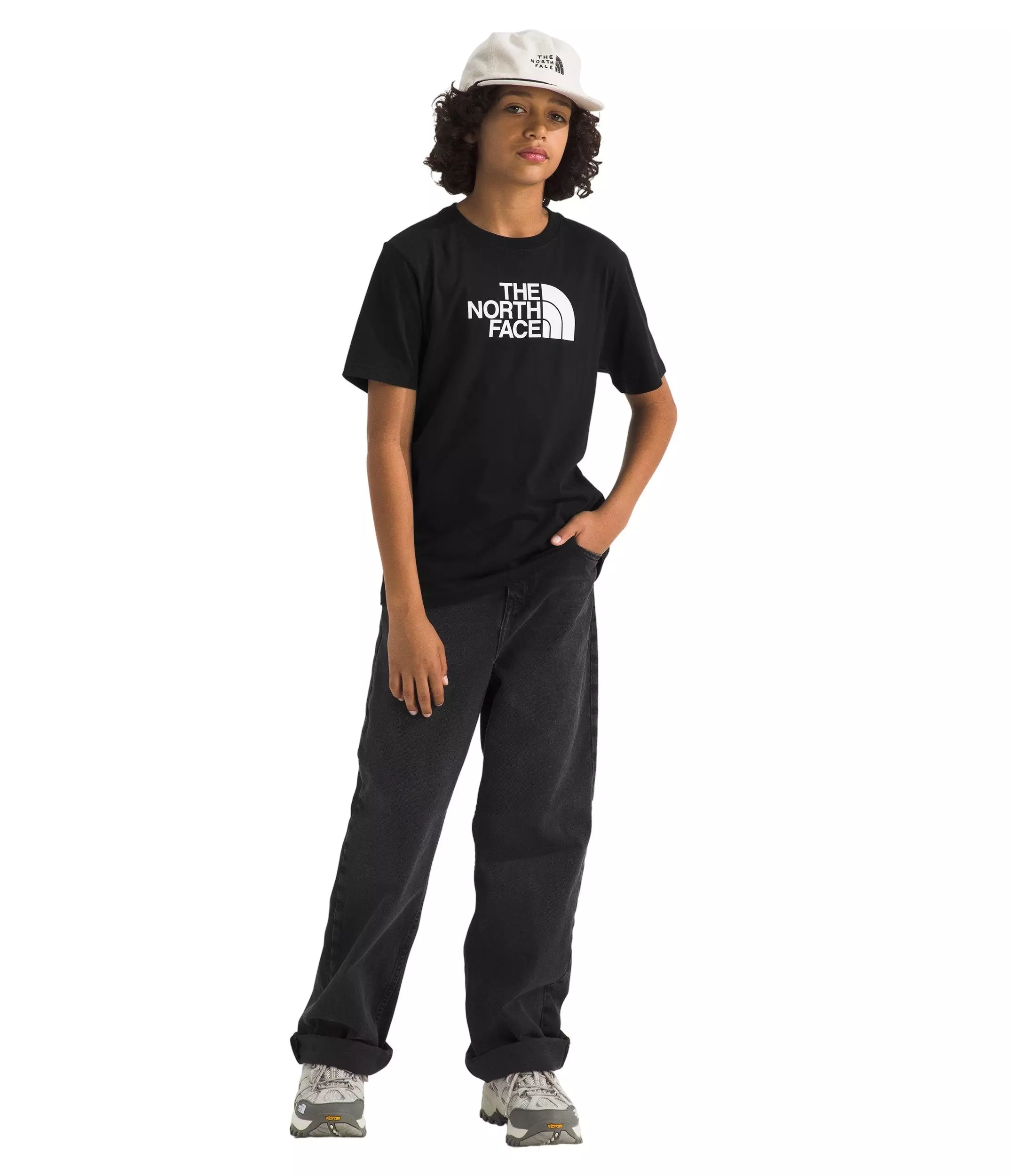 The North Face Teen Evolution Half Dome Short Sleeve Tee - Black - BLACK