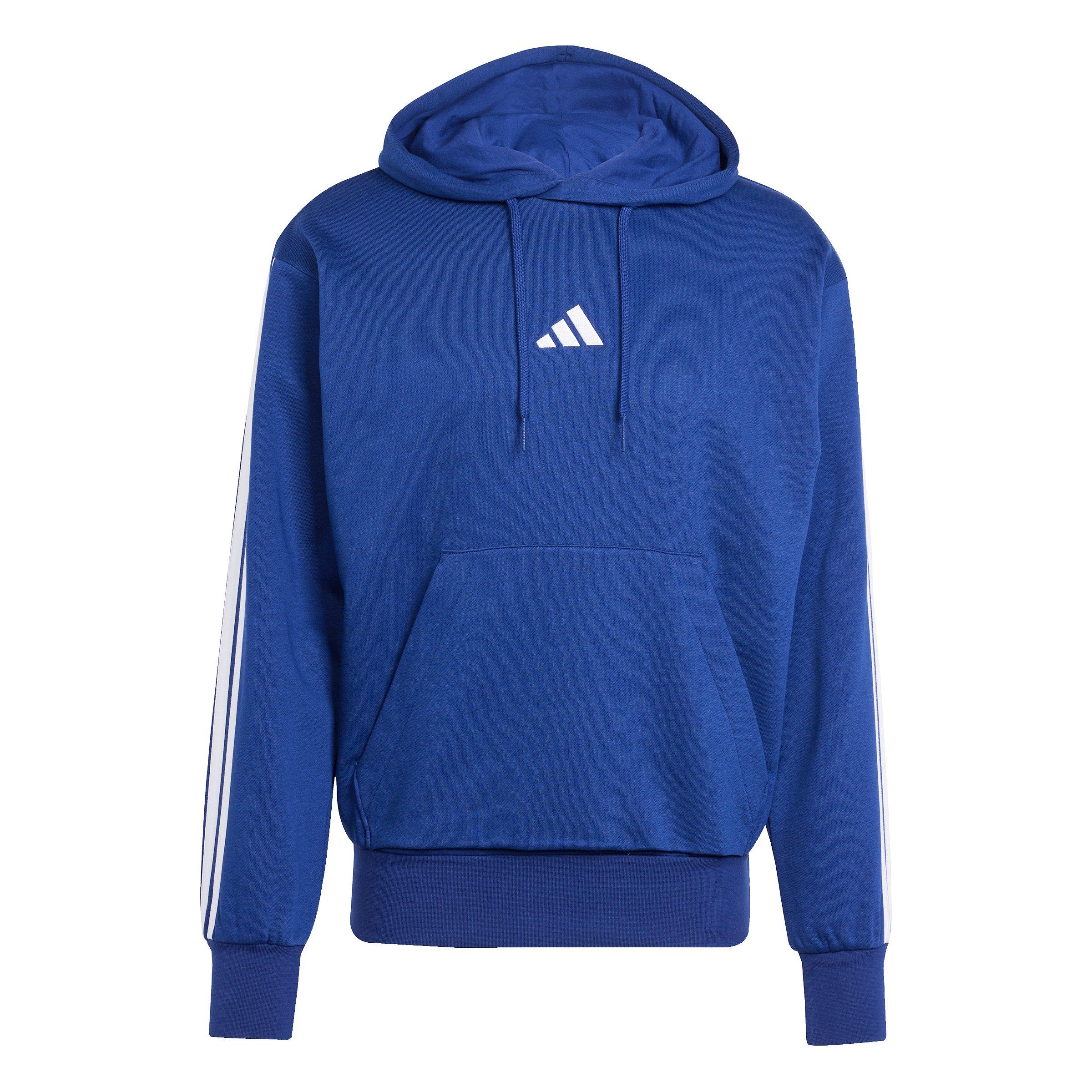 adidas Men's Essentials 3-Stripes Fleece Hoodie - Blue/White - BLUE/WHITE Thumbnail View 6
