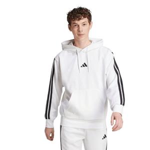 adidas Men's Essentials 3-Stripes Fleece Hoodie - White/Black