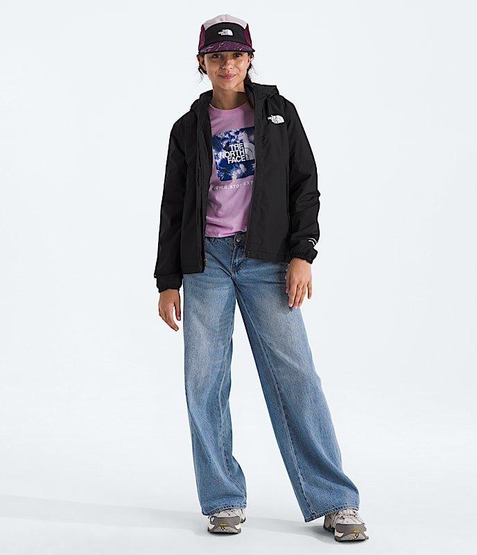 The North Face Warm Antora Big Girls' Black Rain Jacket
