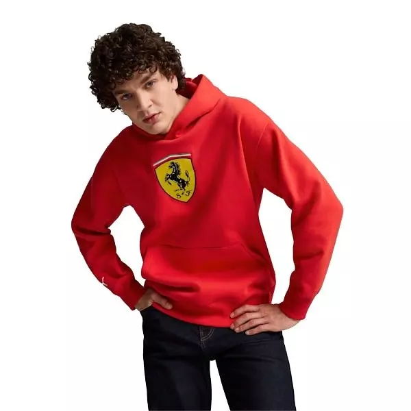 PUMA Men's Scuderia Ferrari Race Big Shield Hoodie - Red - RED