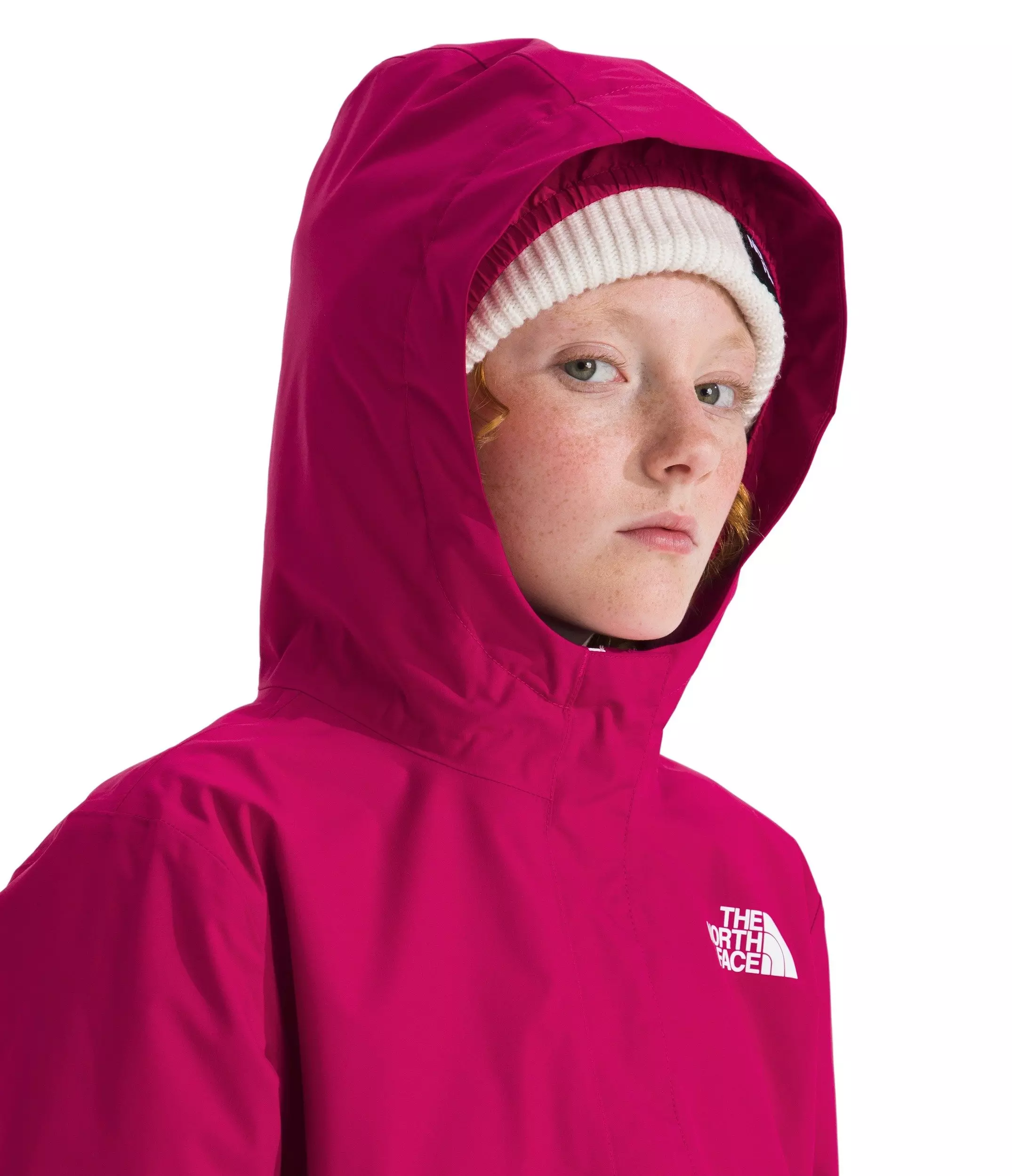 The North Face Big Girls' Warm Antora Rain Jacket - Red/Pink - RED/PINK