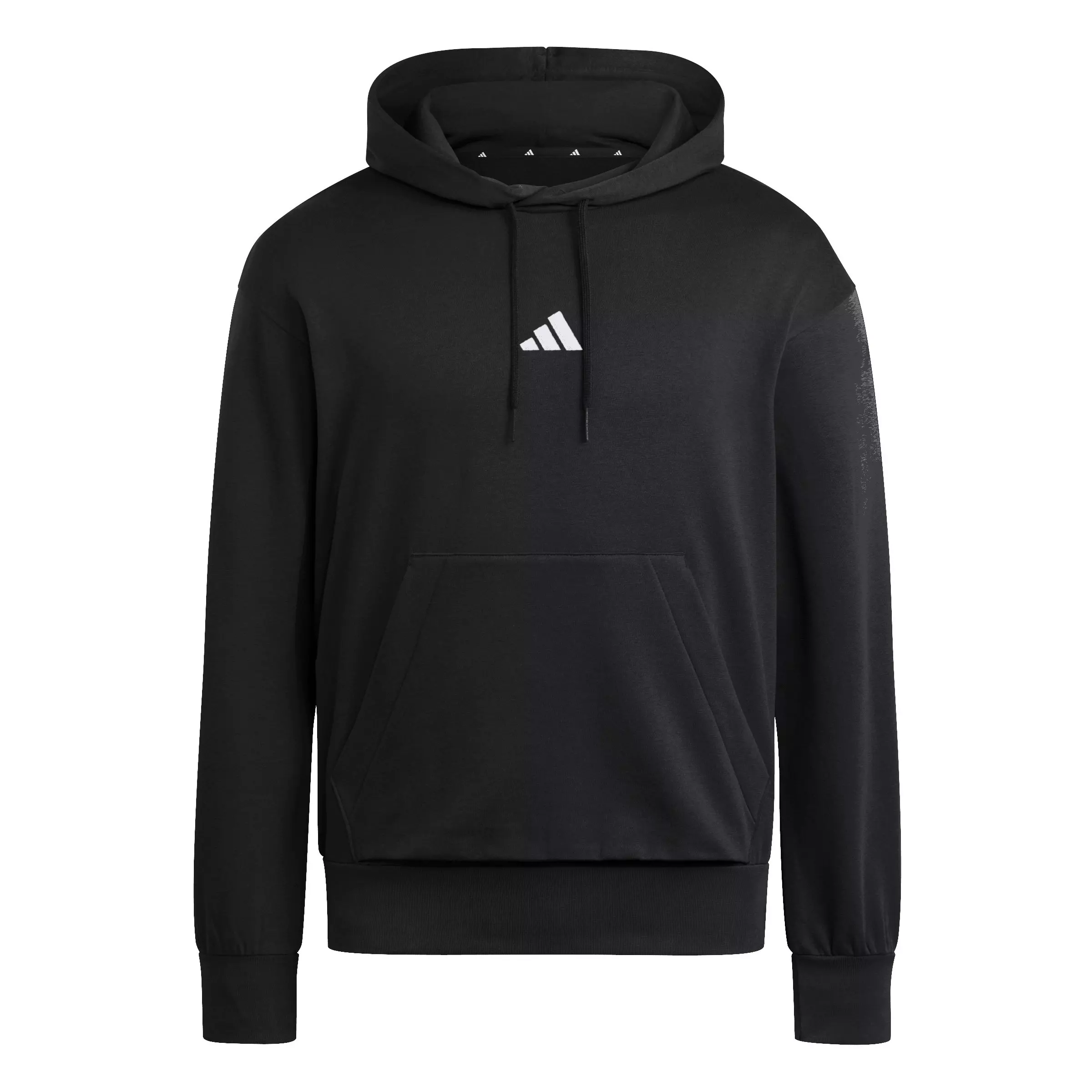 adidas Men's Essentials Feelcozy Fleece Hoodie - Black/White - BLACK/WHITE