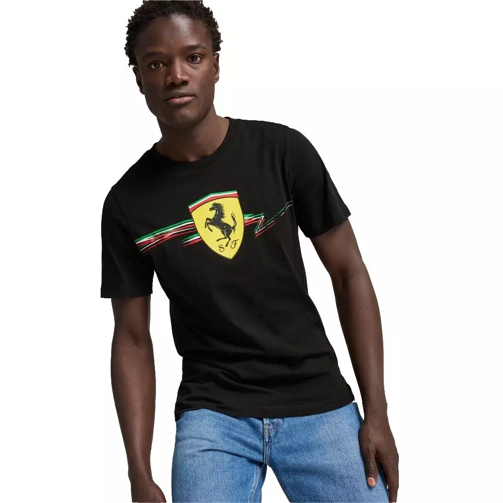 PUMA Men's Ferrari Race Big Shield Tee - Black - BLACK
