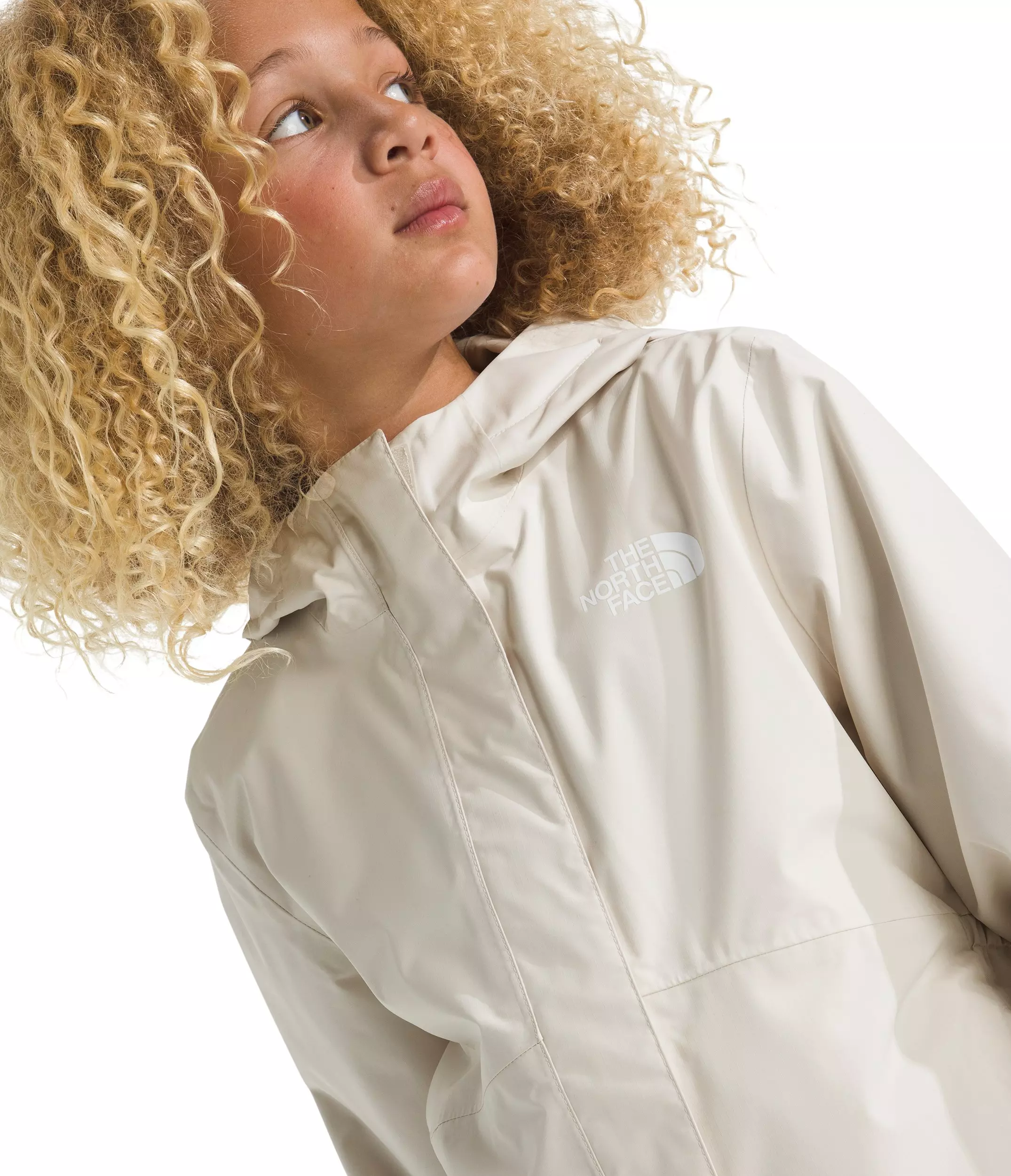 The North Face Big Girls' Antora Rain Jacket - White - WHITE