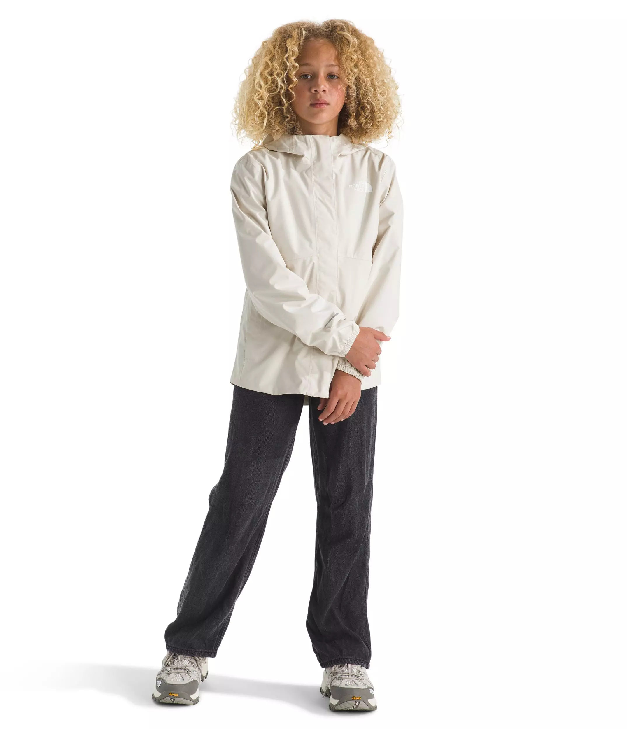 The North Face Big Girls' Antora Rain Jacket - White - WHITE