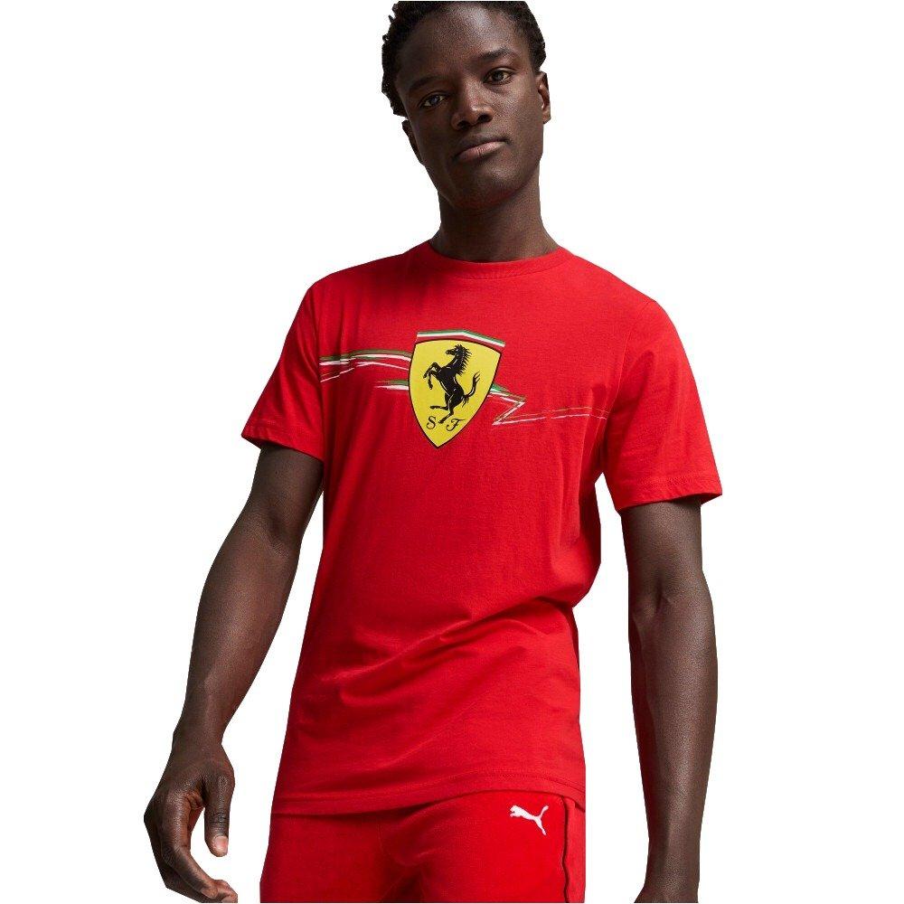 PUMA Men's Ferrari Race Big Shield Tee - Red - RED Thumbnail View 1