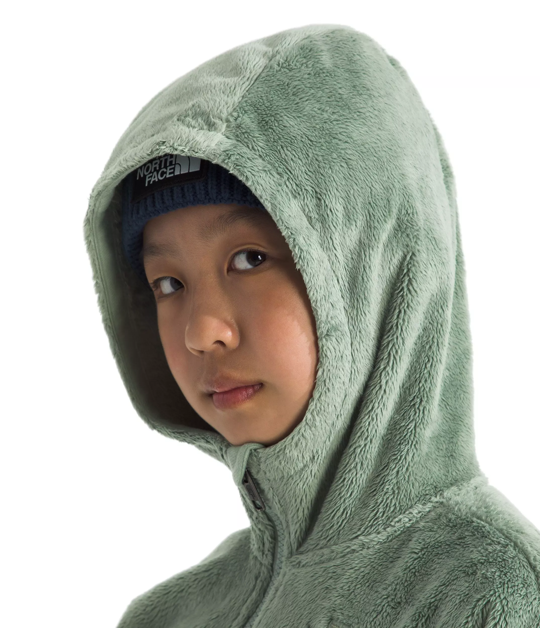 The North Face Big Girls' Osito Full-Zip Hooded Jacket - Green - GREEN