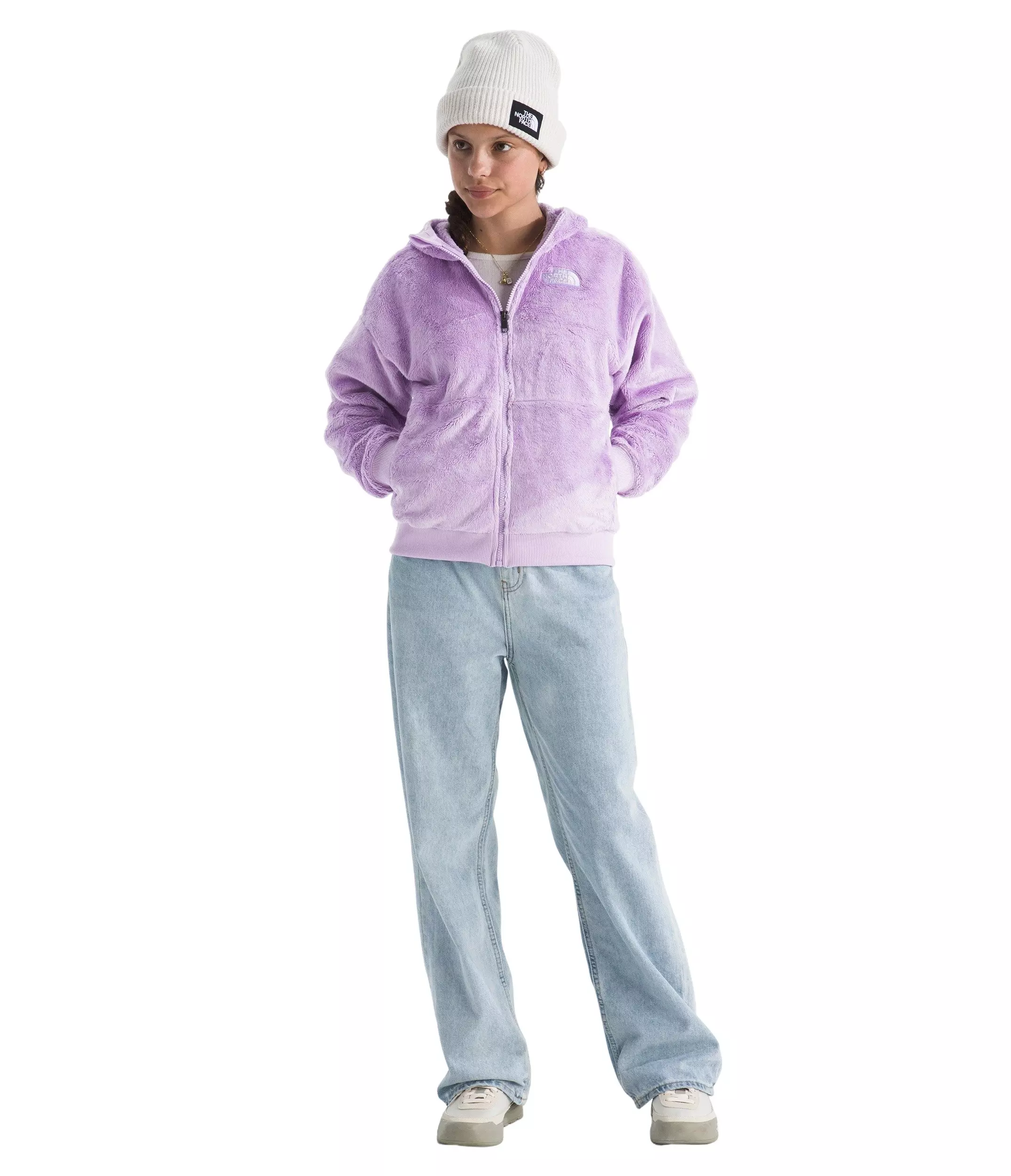 The North Face Big Girls' Osito Full-Zip Hooded Jacket - Purple - PURPLE