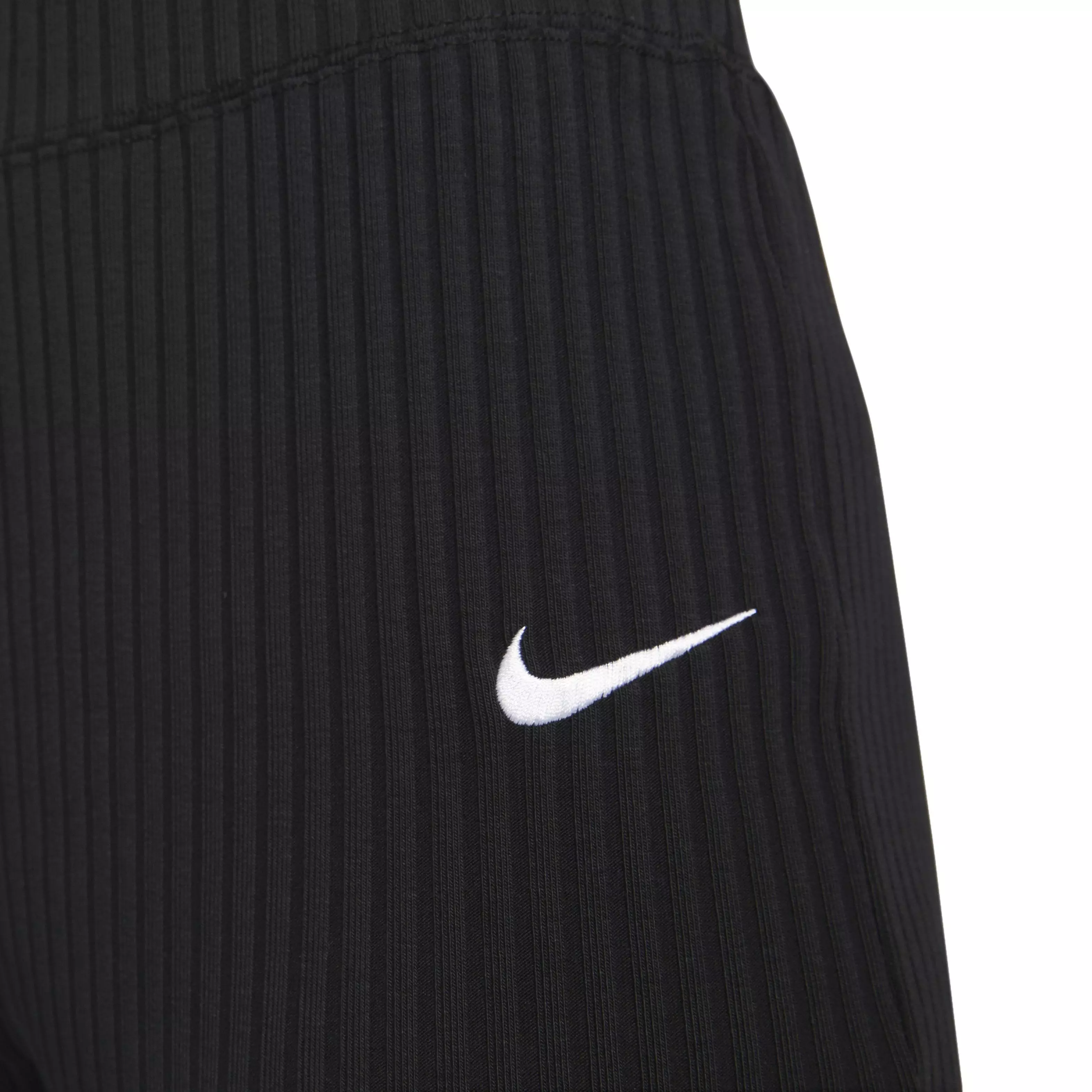 Nike Women's Sportswear High-Waisted Ribbed Jersey Pants - BLACK