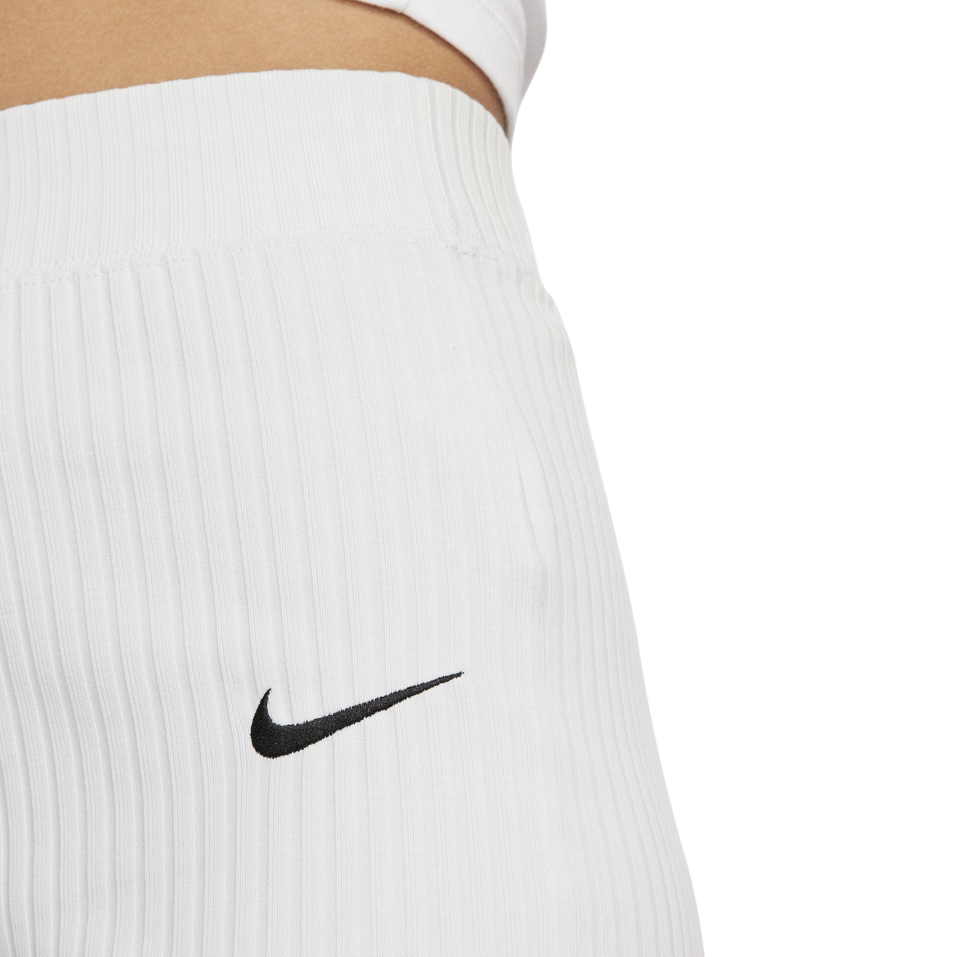 Nike Women's Sportswear High-Waisted Ribbed Jersey Pants - PHOTON DUST Thumbnail View 3