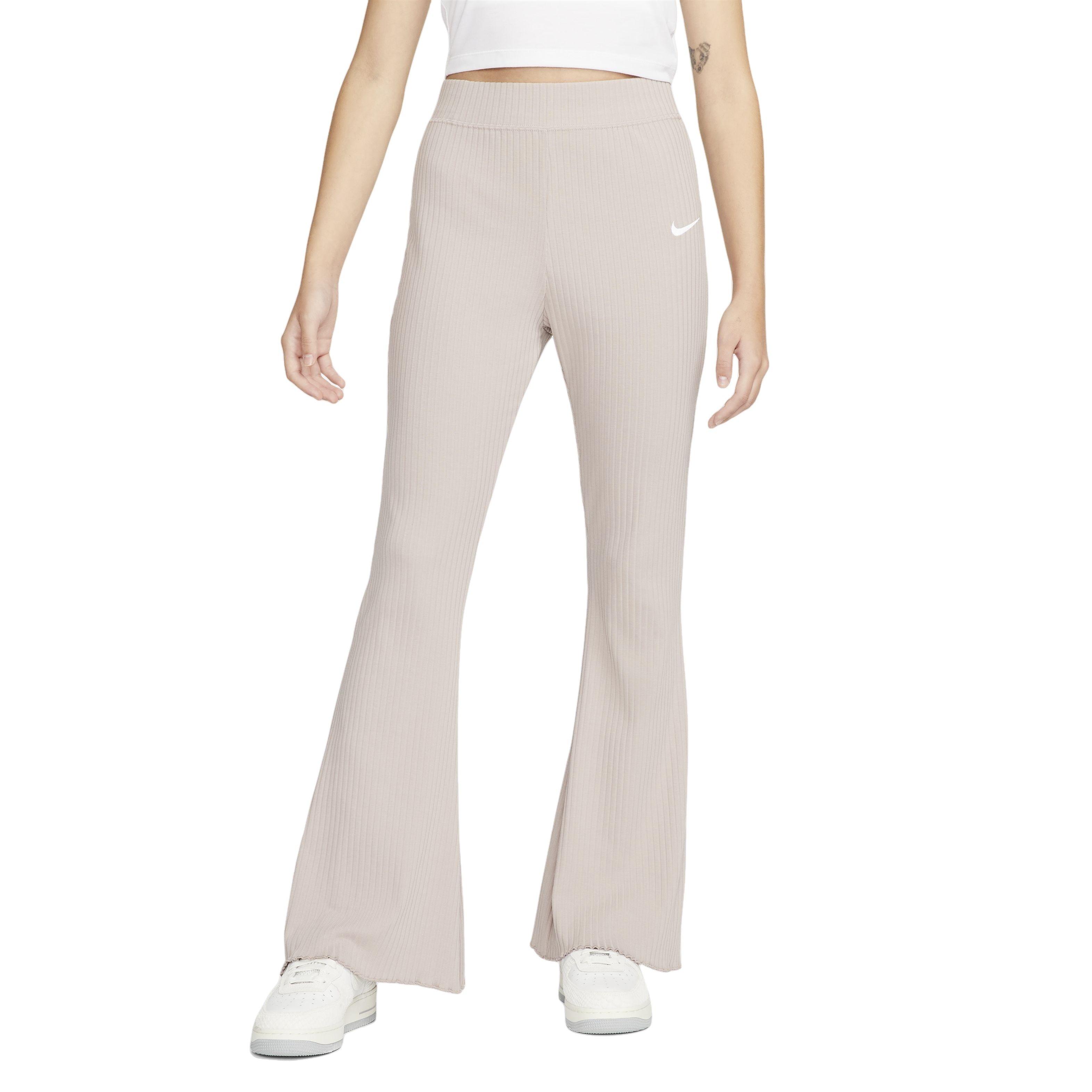 Nike Women's Sportswear High-Waisted Ribbed Jersey Pants - TAUPE Thumbnail View 1