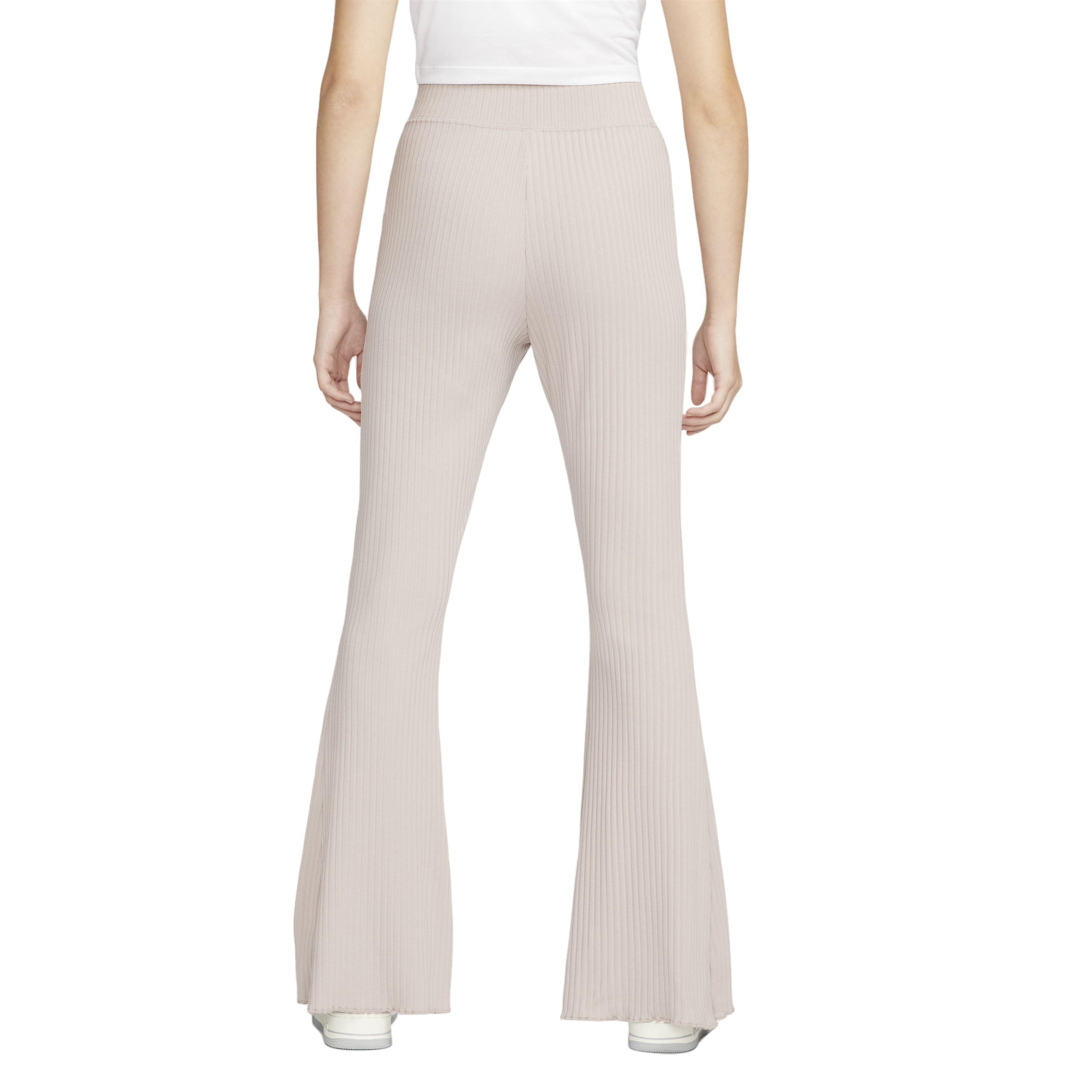 Nike Women's Sportswear High-Waisted Ribbed Jersey Pants - TAUPE Thumbnail View 2