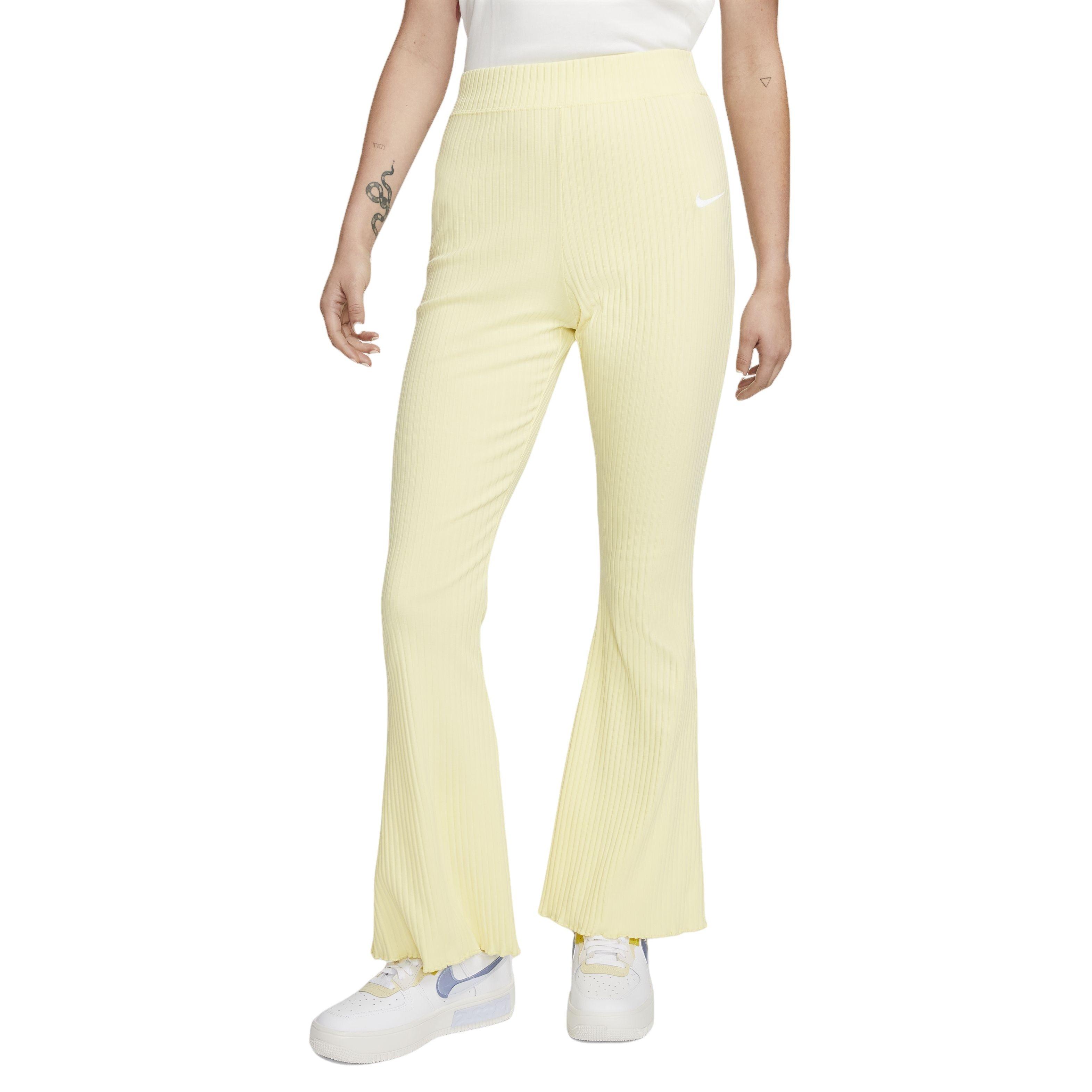 Nike Women's Sportswear High-Waisted Ribbed Jersey Pants - LEMON Thumbnail View 1