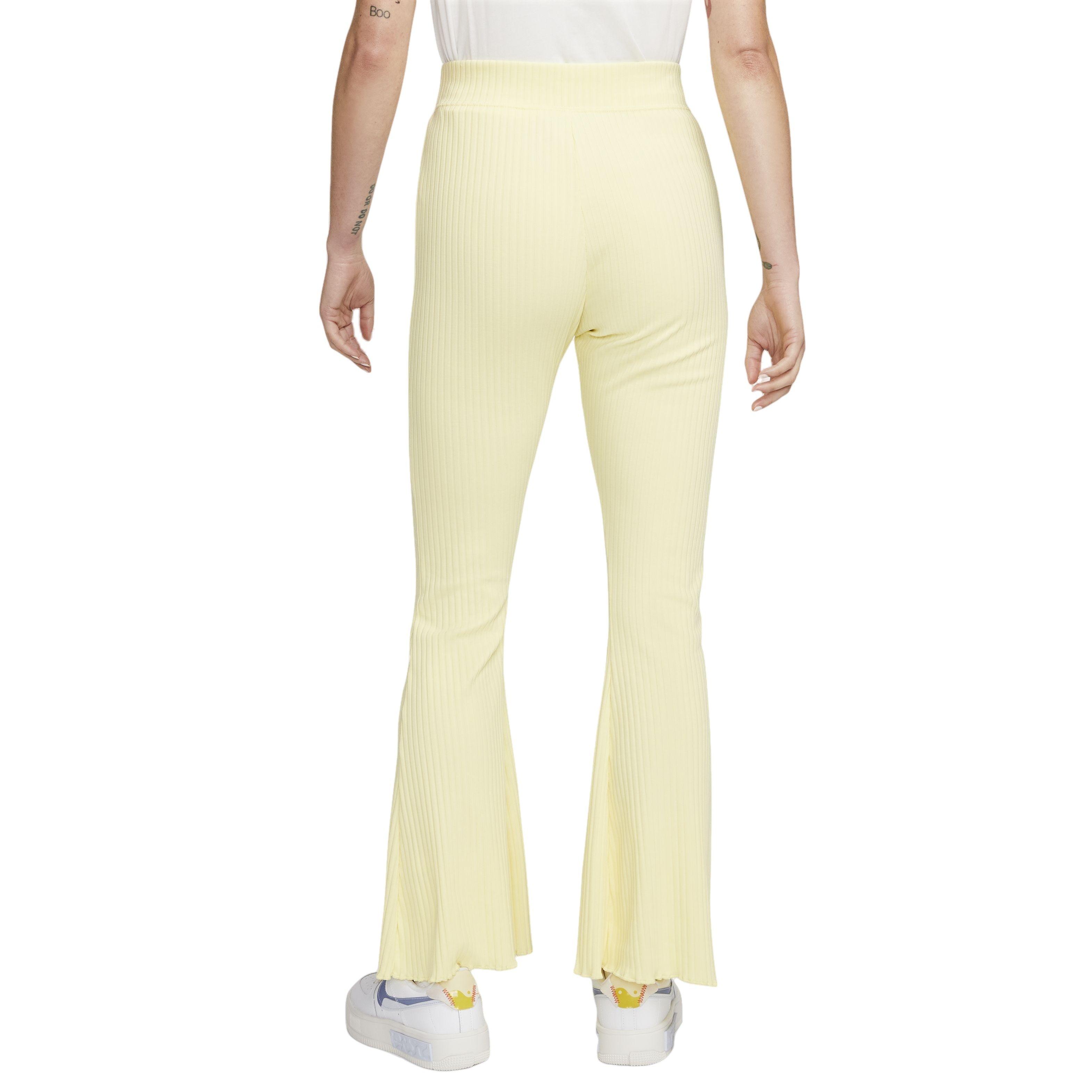 Nike Women's Sportswear High-Waisted Ribbed Jersey Pants - LEMON Thumbnail View 2