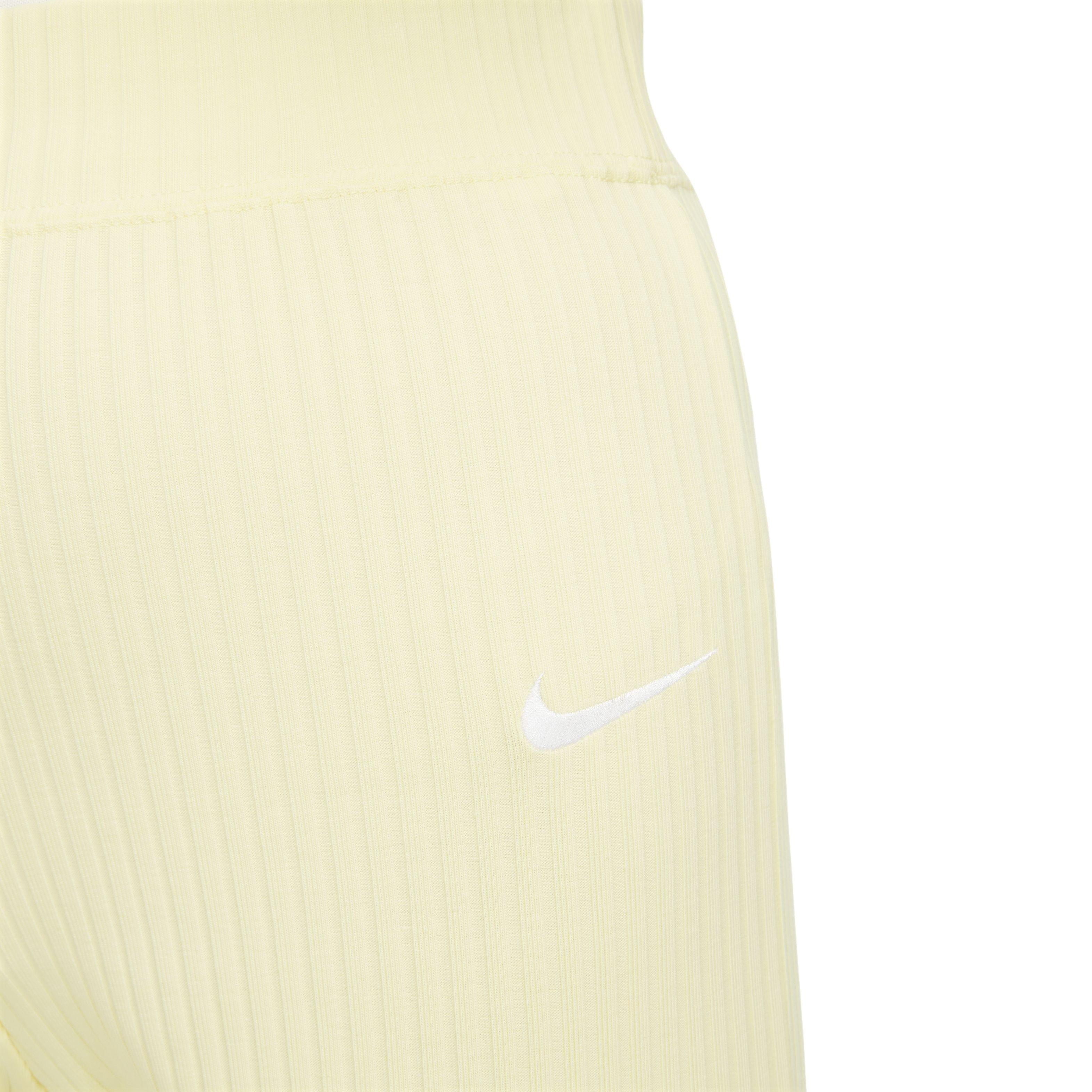 Nike Women's Sportswear High-Waisted Ribbed Jersey Pants - LEMON Thumbnail View 3