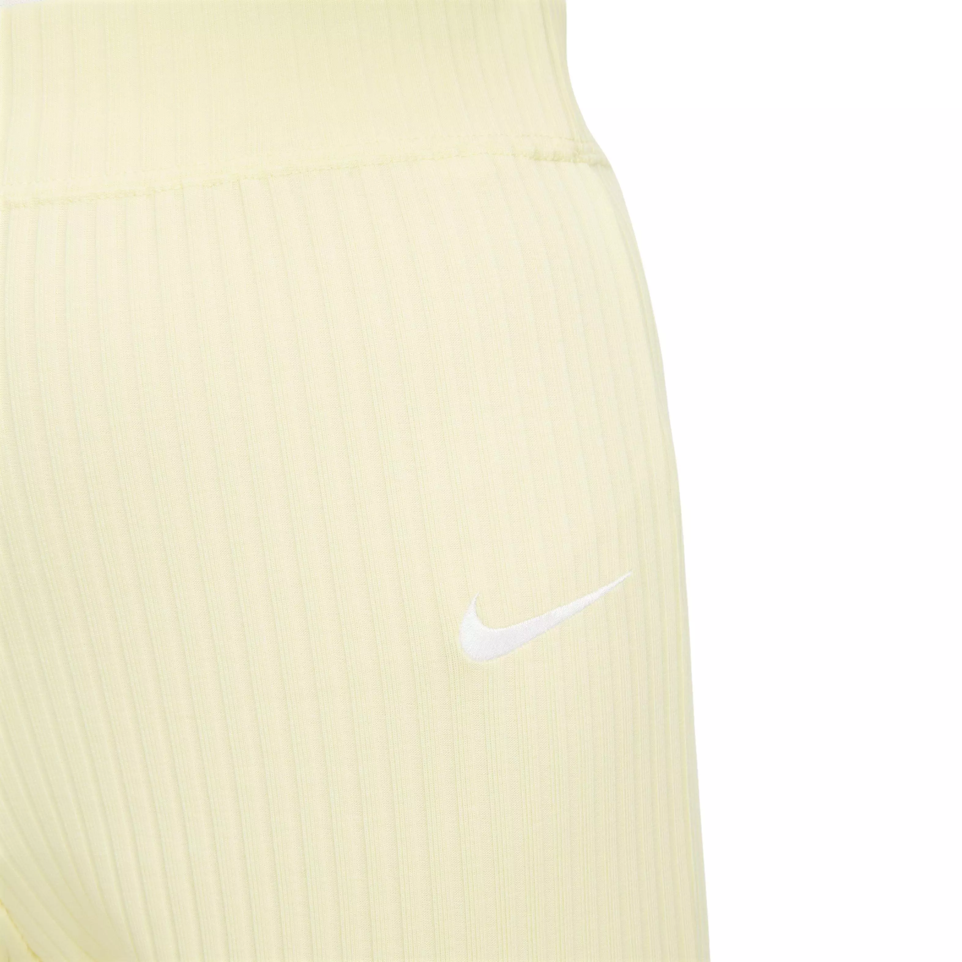 Nike Women's Sportswear High-Waisted Ribbed Jersey Pants - LEMON