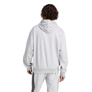 adidas Men's Essentials Feelcozy Fleece Hoodie - Light Grey/Black