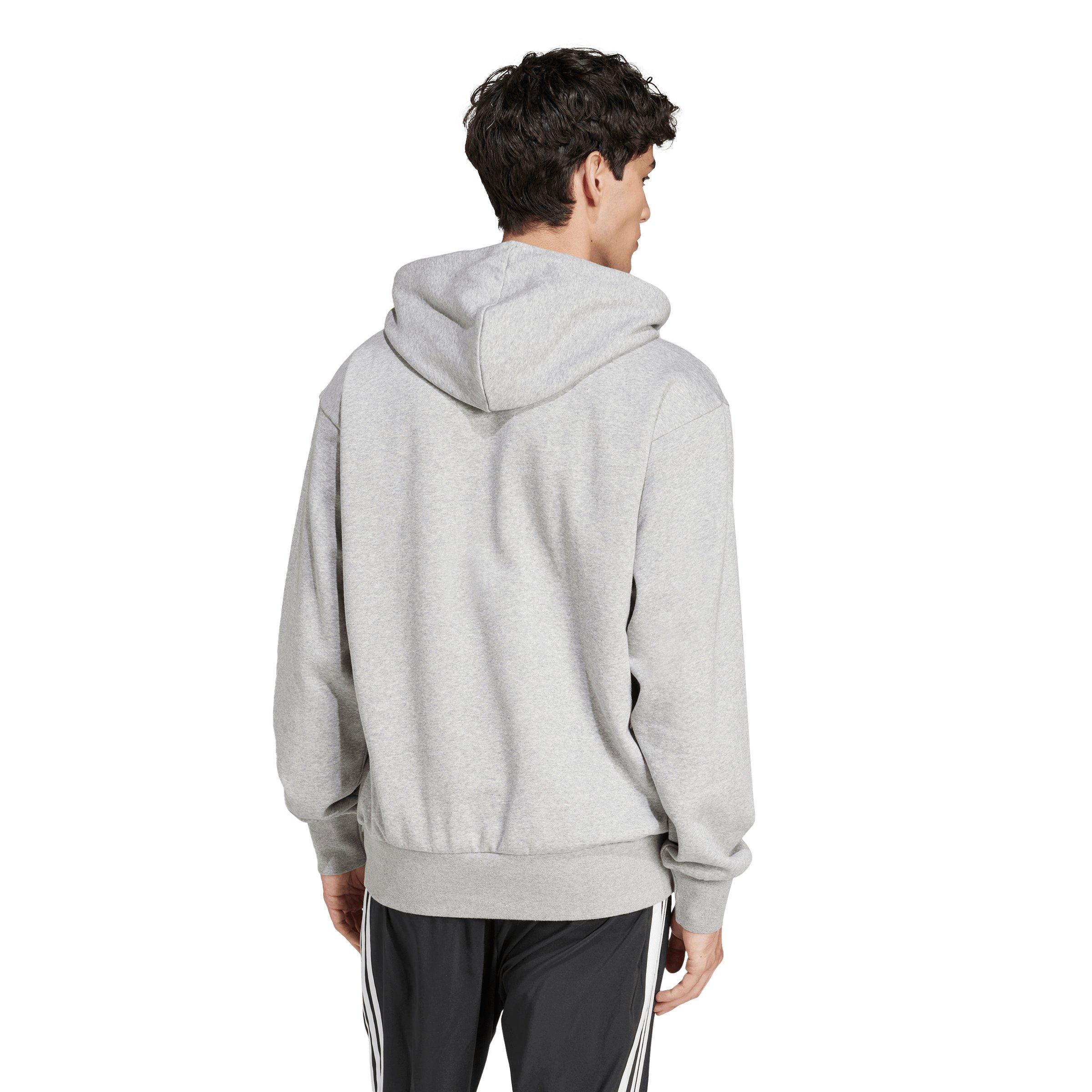 adidas Men's Essentials Feelcozy Fleece Hoodie - Grey/Black - GREY/BLACK Thumbnail View 2