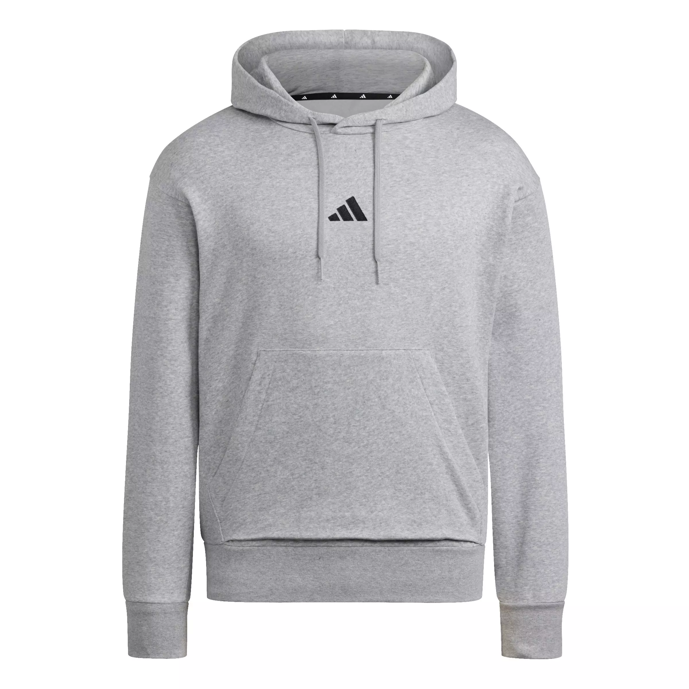 adidas Men's Essentials Feelcozy Fleece Hoodie - Grey/Black - GREY/BLACK