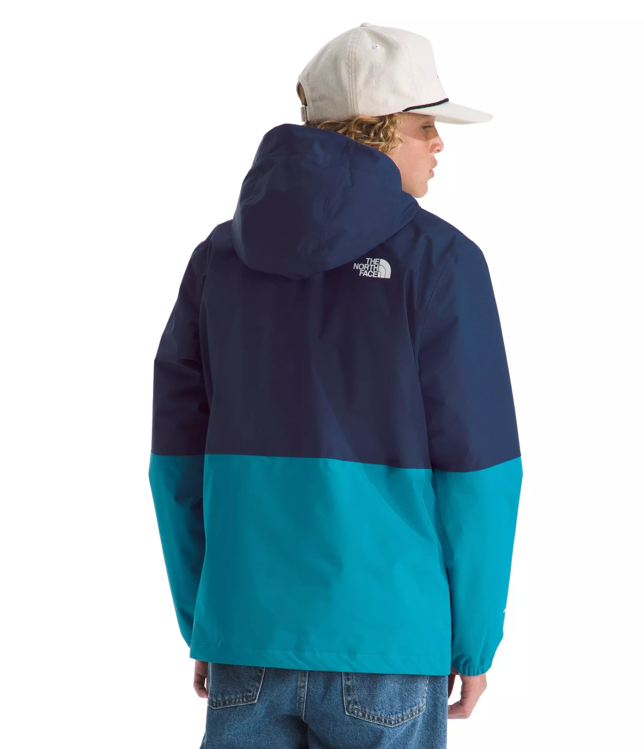 The North Face Big Boys' Warm Antora Rain Jacket - Navy/Turquoise - NAVY/TURQUOISE