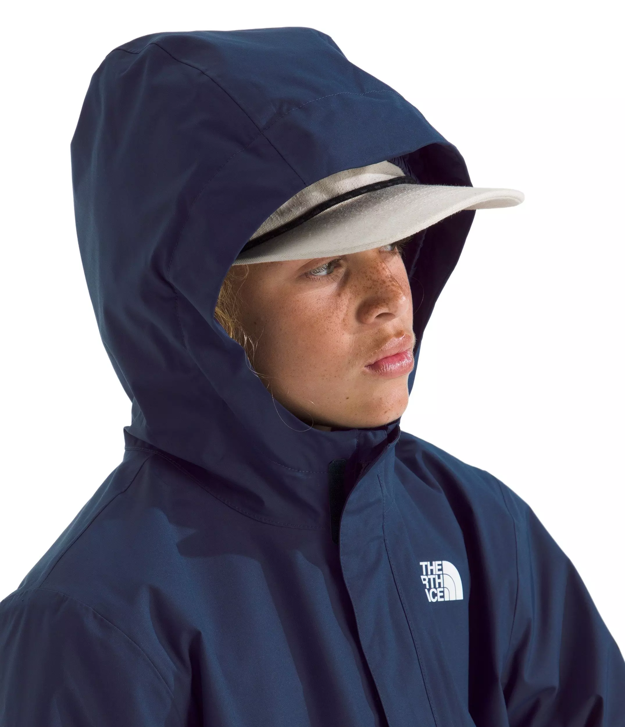 The North Face Big Boys' Warm Antora Rain Jacket - Navy/Turquoise - NAVY/TURQUOISE