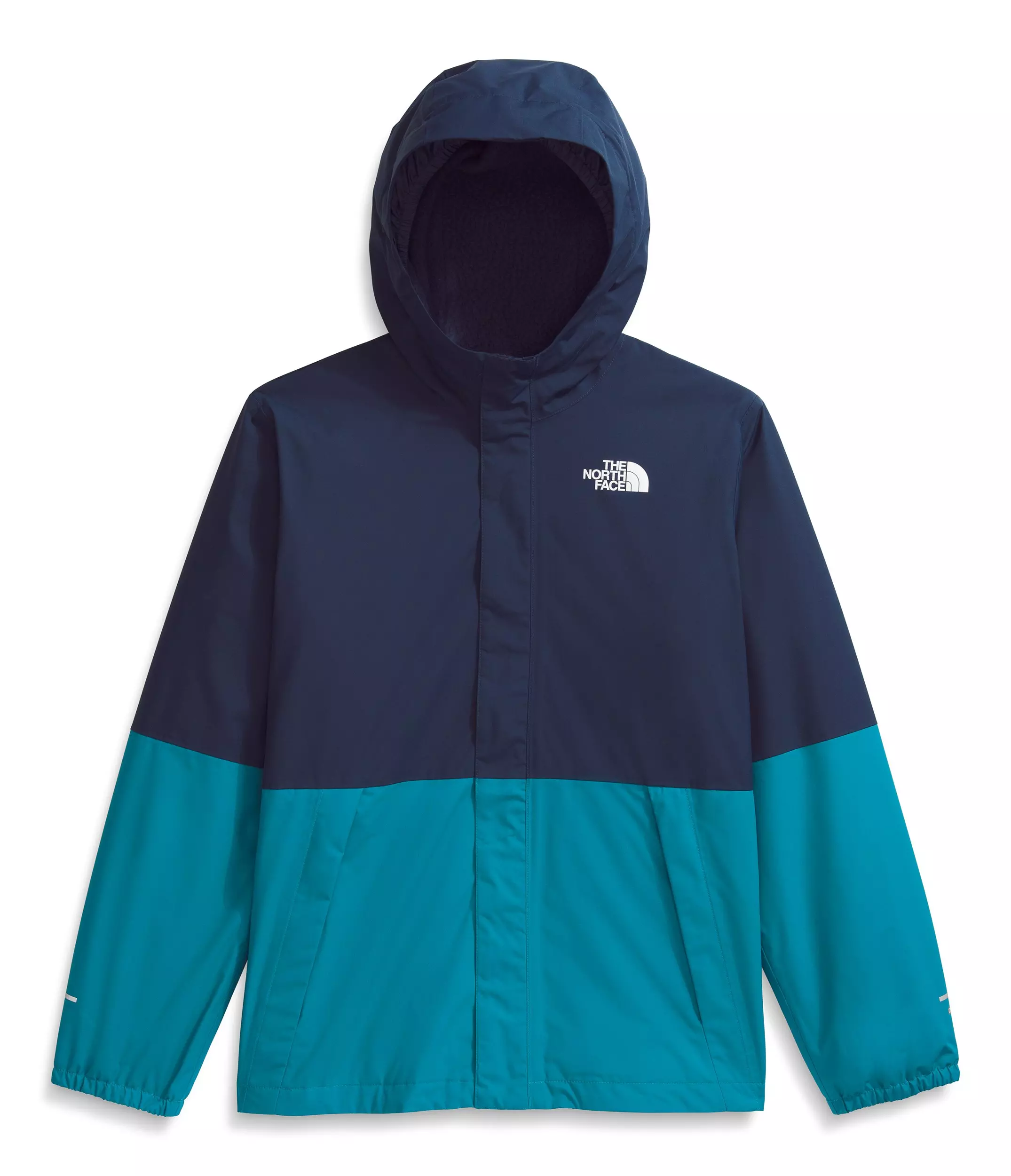 The North Face Big Boys' Warm Antora Rain Jacket - Navy/Turquoise - NAVY/TURQUOISE
