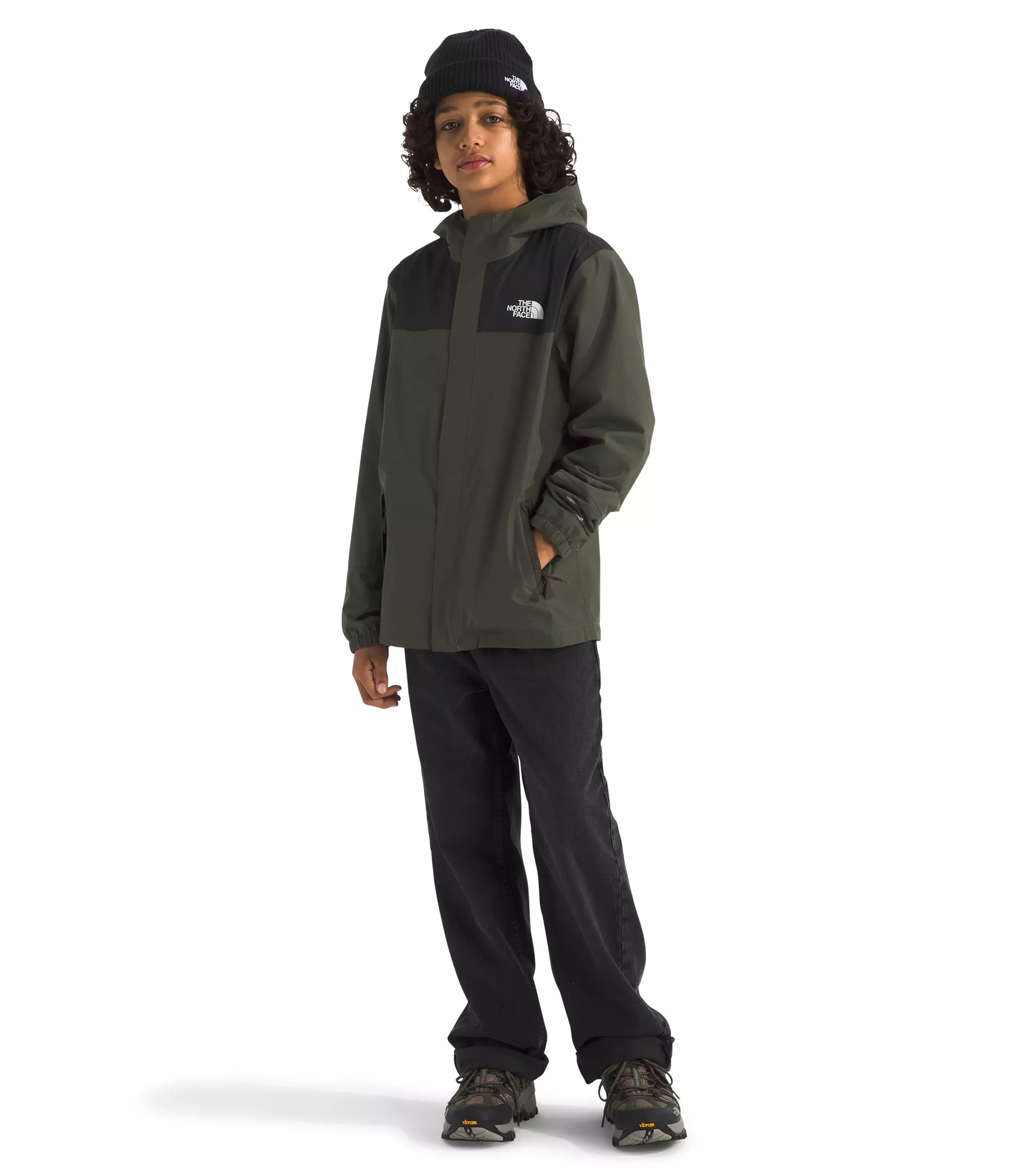 The North Face Big Kids' Antora Rain Jacket - Dark Green - DARK GREEN