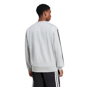 adidas Men's Essentials 3-Stripes Fleece Sweatshirt - Grey/Black