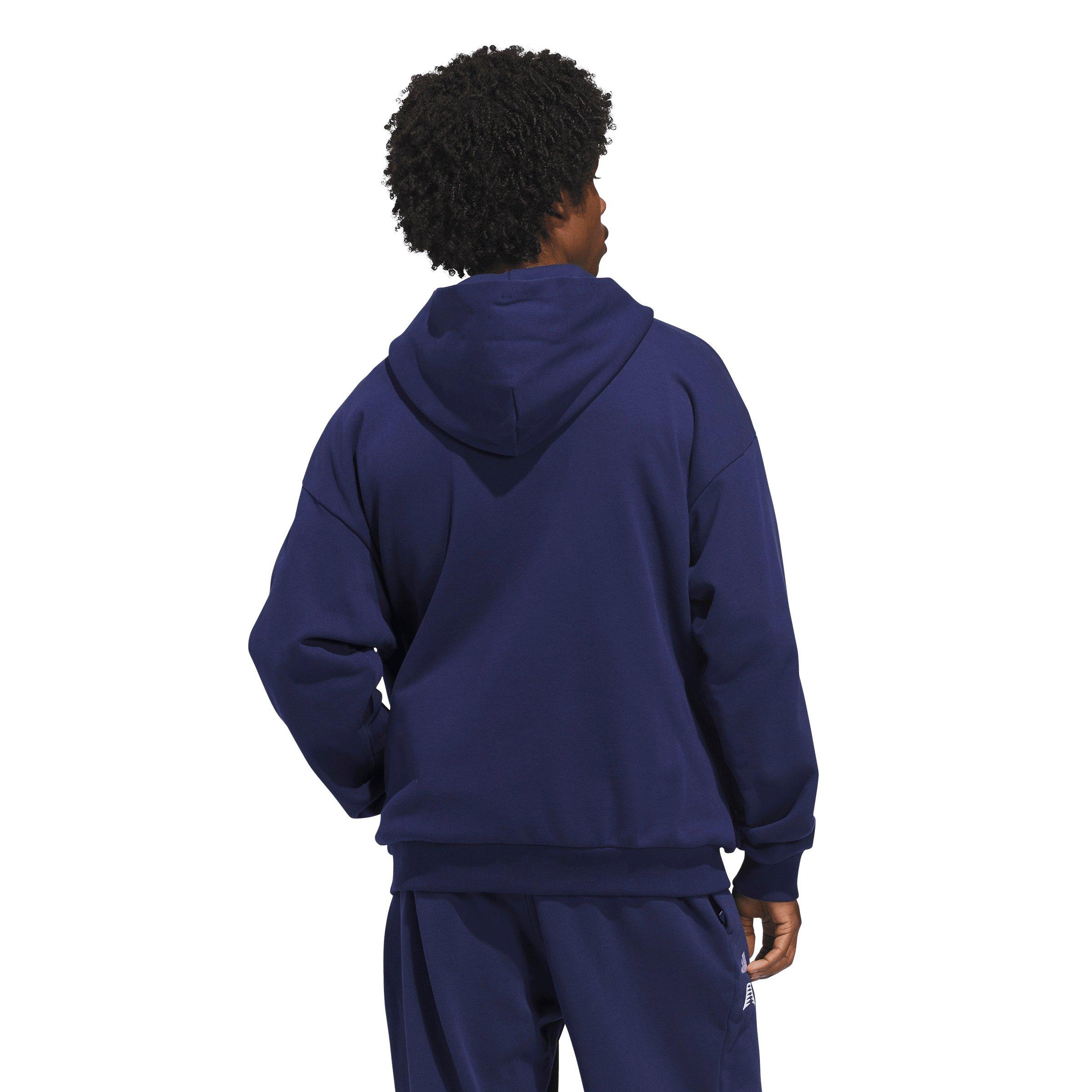 adidas Men's Anthony Edwards Foundation Full-Zip Hooded Jacket - Dark Blue - DARK BLUE Thumbnail View 2