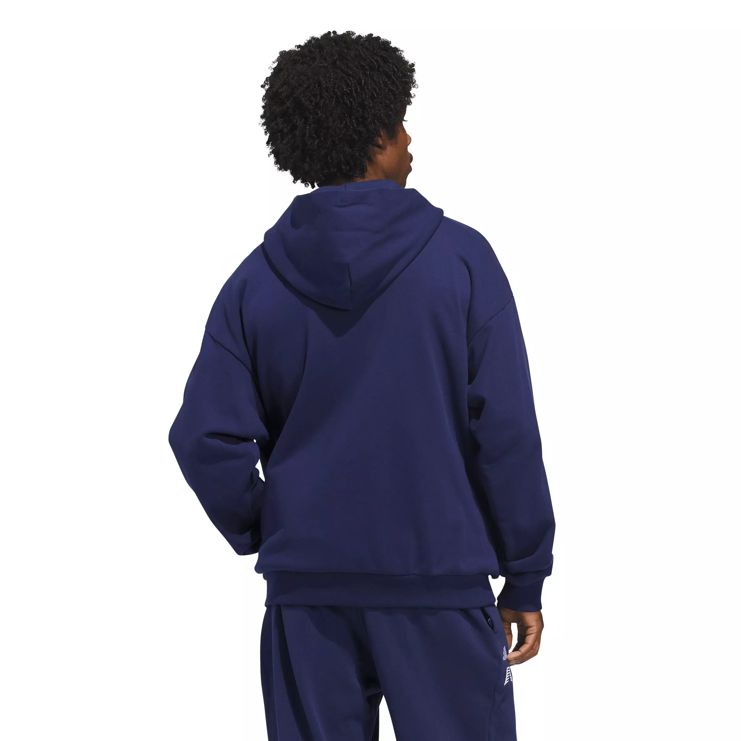 adidas Men's Anthony Edwards Foundation Full-Zip Hooded Jacket - Dark Blue - DARK BLUE