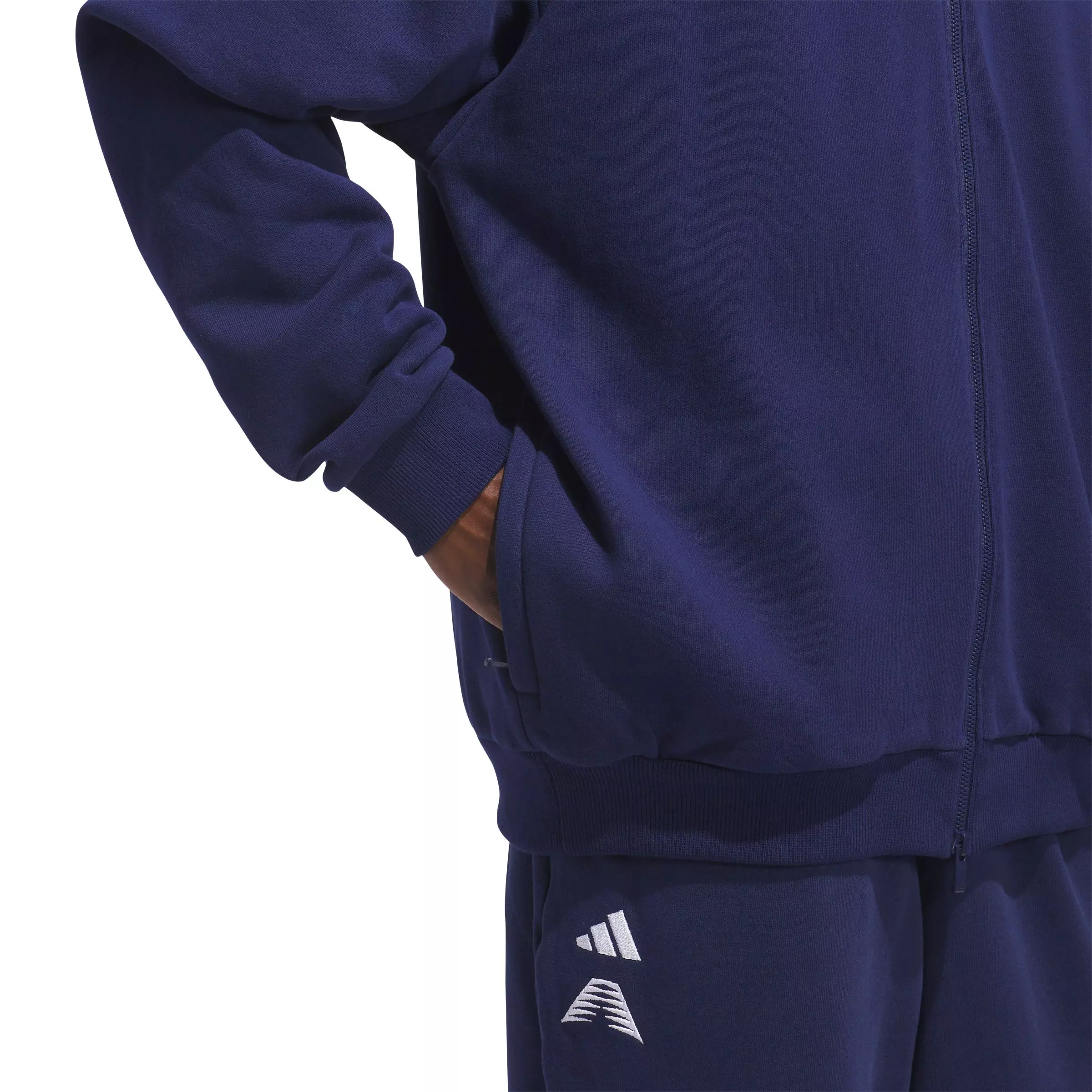 adidas Men's Anthony Edwards Foundation Full-Zip Hooded Jacket - Dark Blue - DARK BLUE