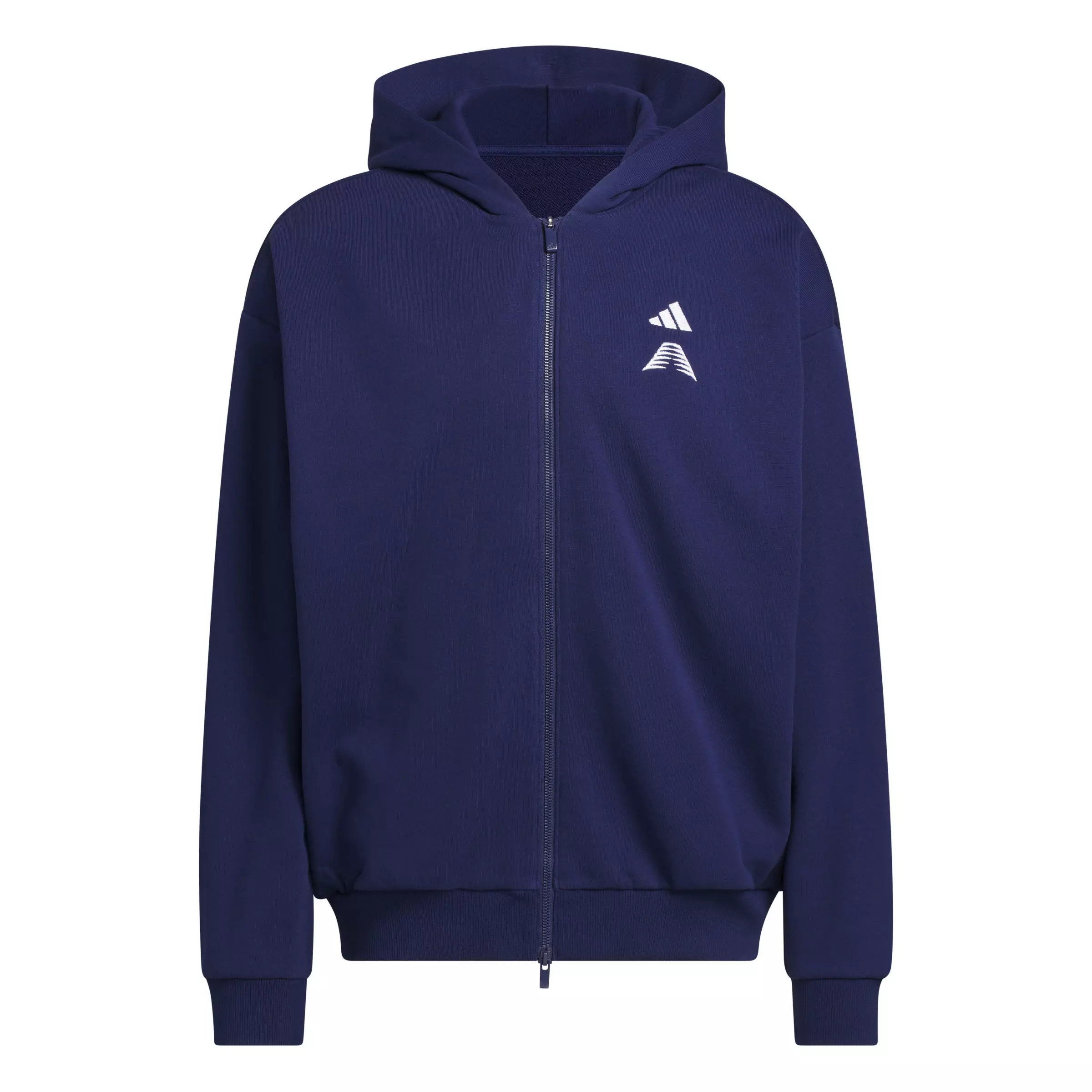 adidas Men's Anthony Edwards Foundation Full-Zip Hooded Jacket - Dark Blue - DARK BLUE