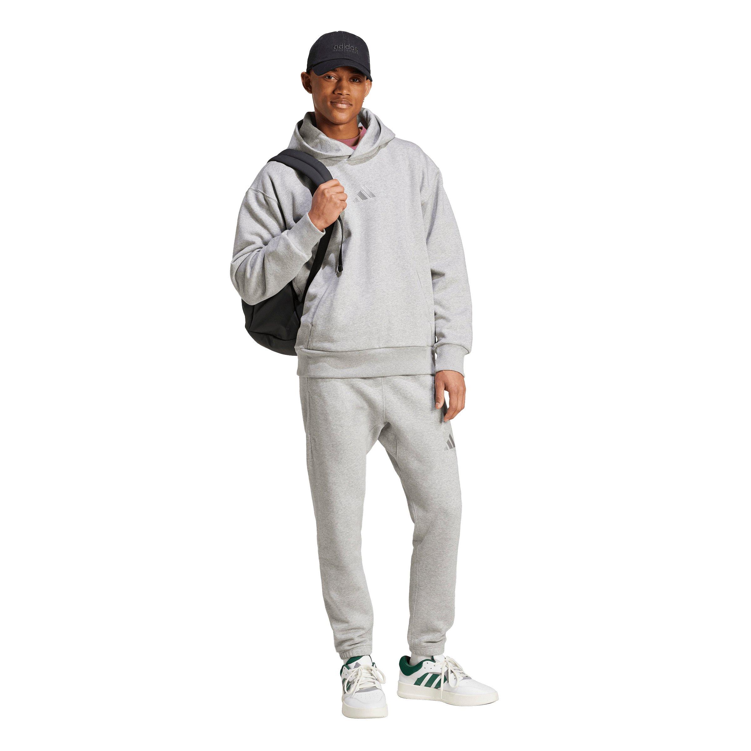 adidas Men's ALL SZN Fleece Hoodie - Grey - GREY Thumbnail View 5