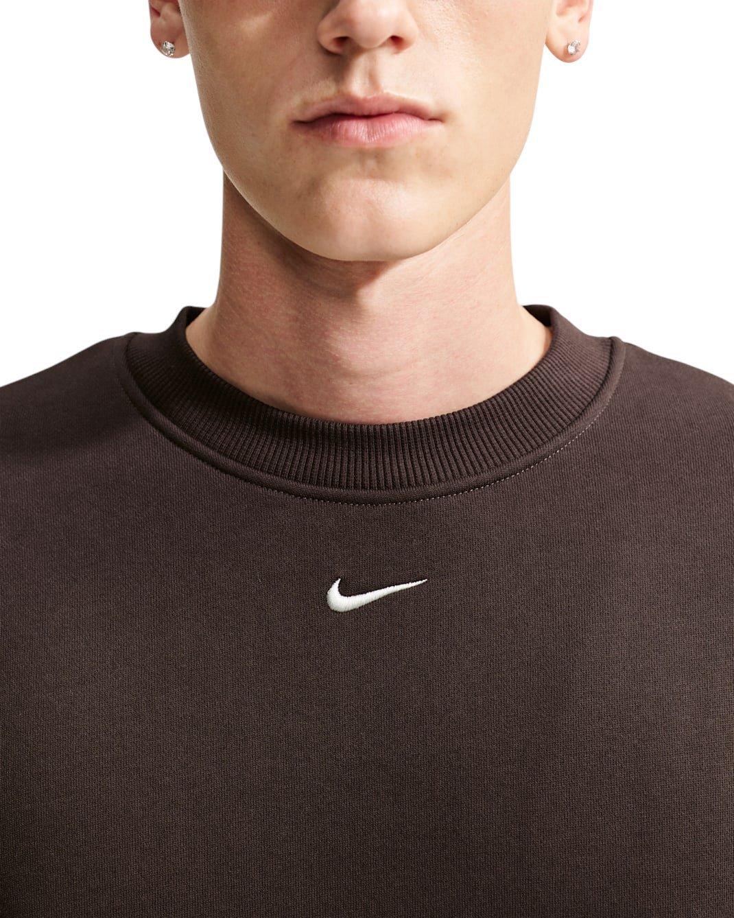 Nike Men's Solo Fleece Crew-Neck Sweatshirt - Brown - BROWN